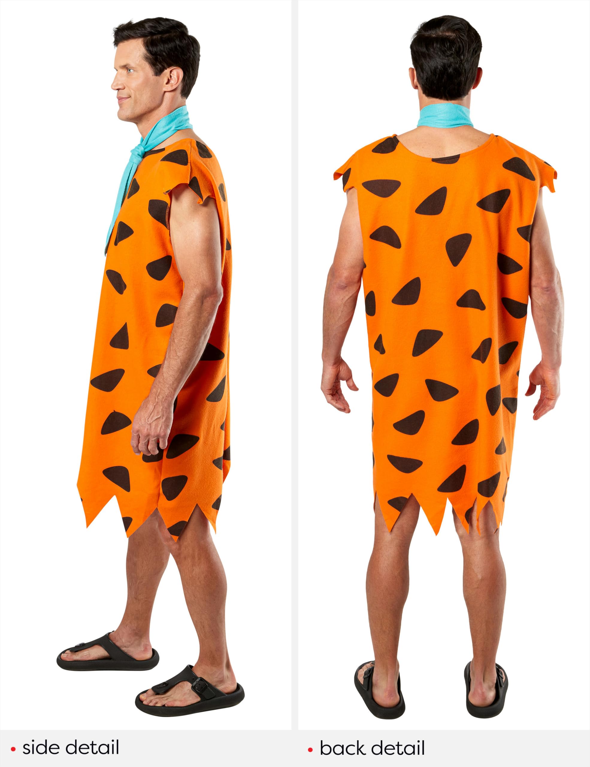 Rubies Official Fred Flintstone Adult Costume - Orange Tunic & Neck Tie | Standard Size 3