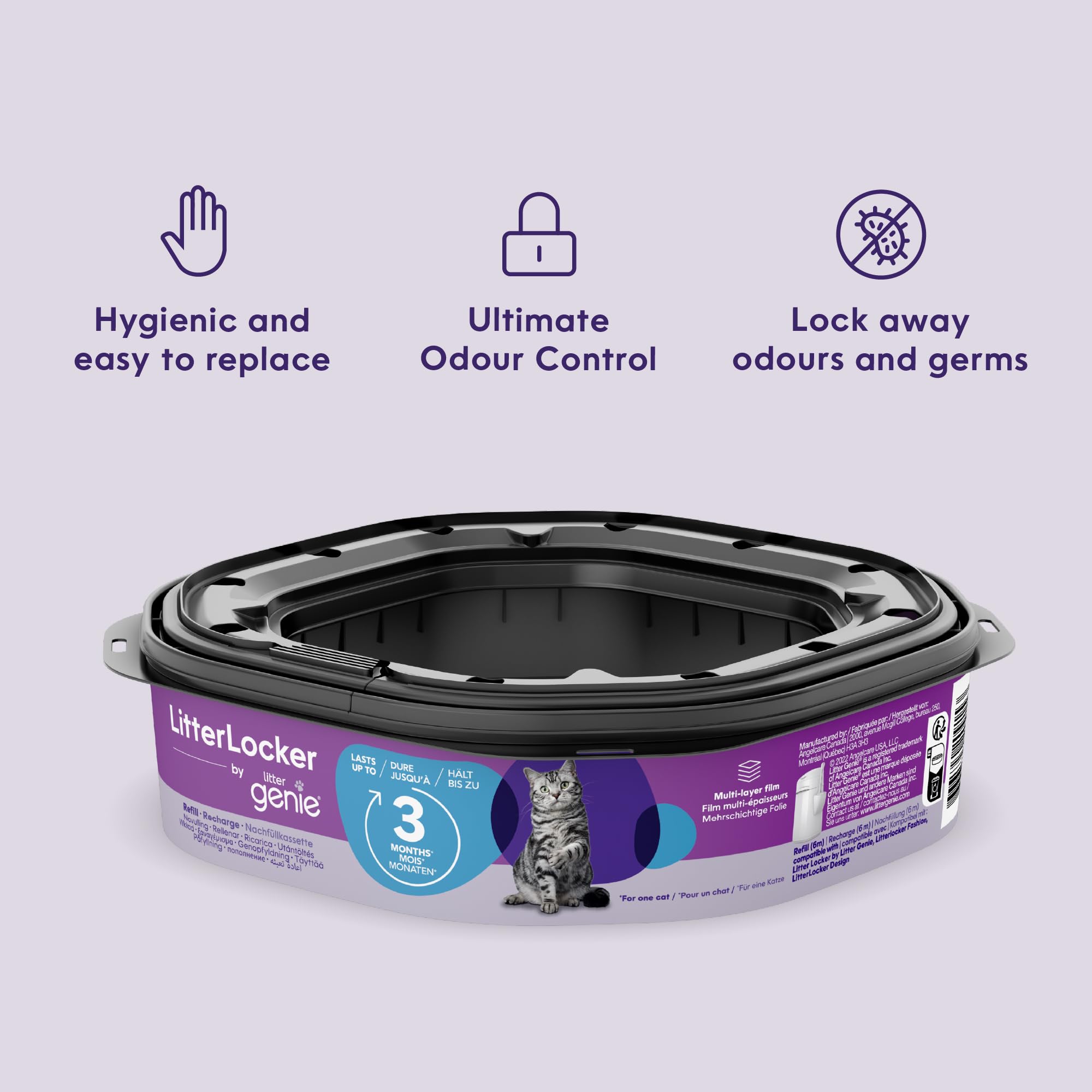 Litter Genie LitterLocker XL Refill Cartridge - 50% More Capacity | Odor Barrier 3