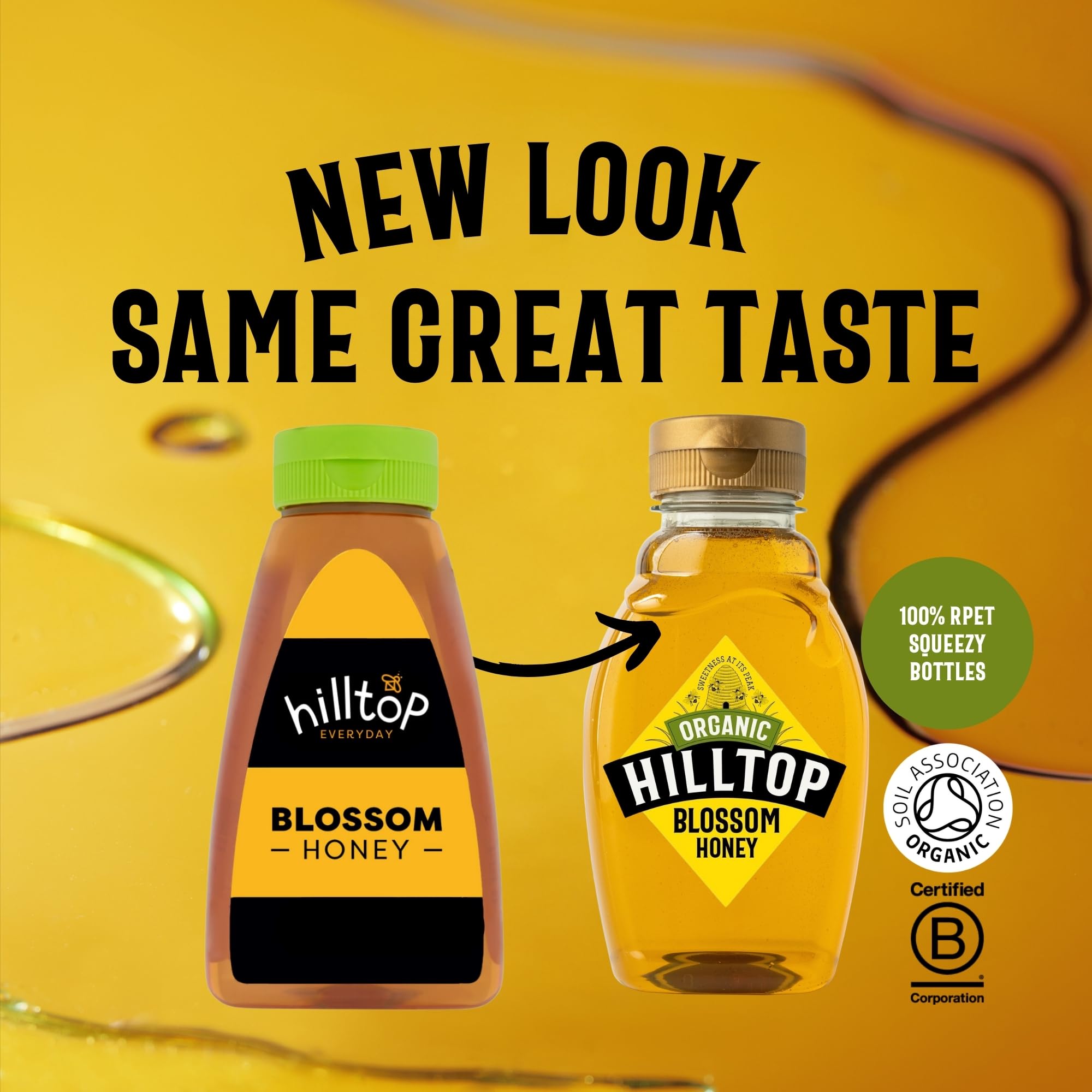 Hilltop Honey - Organic Blossom Honey - Squeezy Bottle - 340g 13