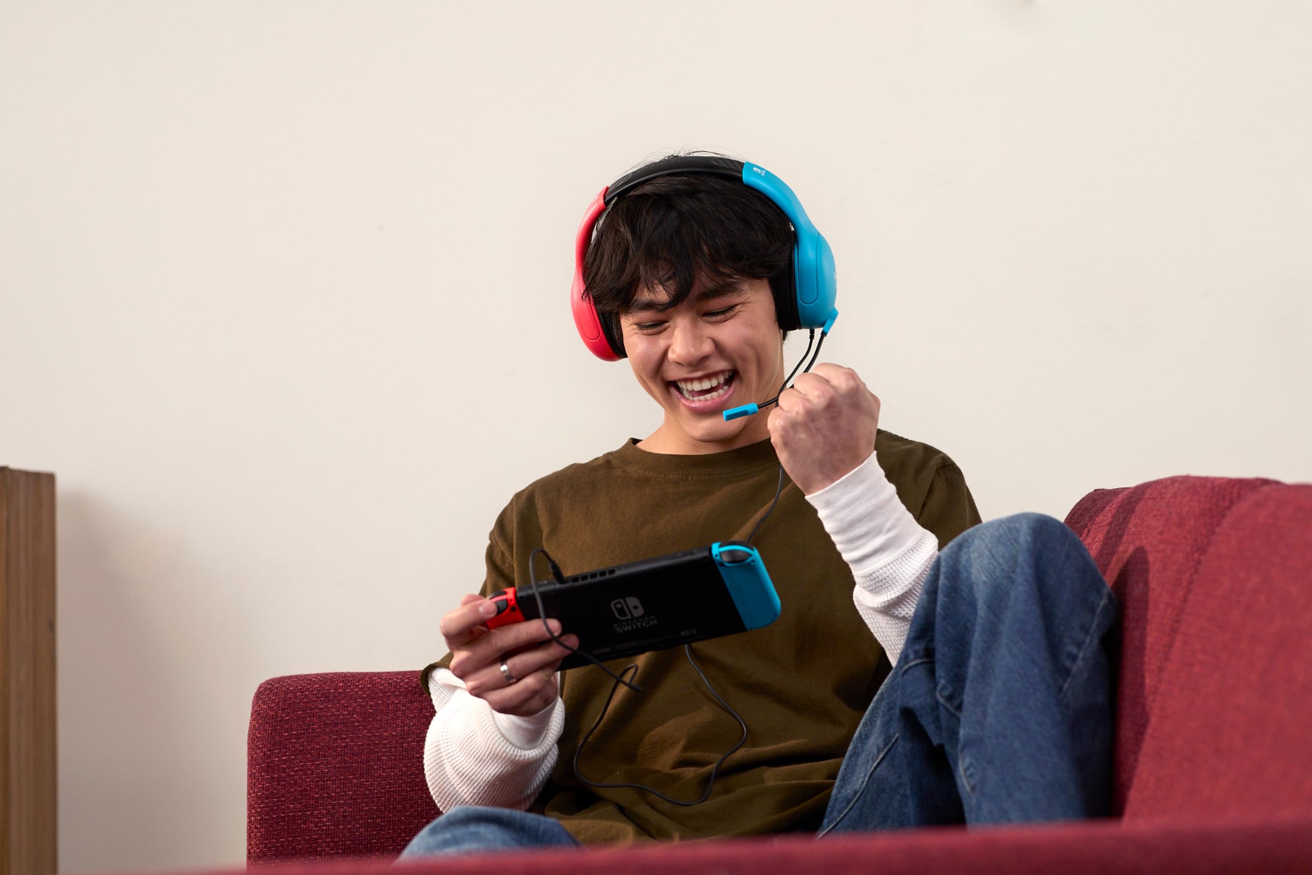 Turtle Beach Airlite Fit Neon Blue and Red Wired Gaming Headset with Flip-t 6