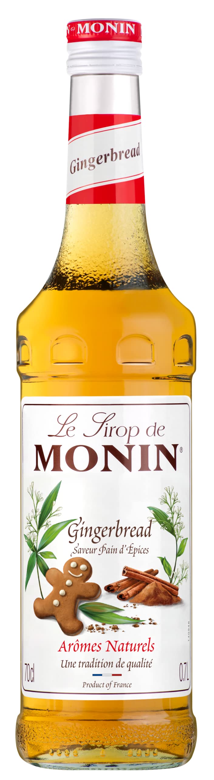 MONIN Gingerbread Syrup 700ml - Vegan, Allergen-Free, Natural Flavours for Coffee & Cocktails