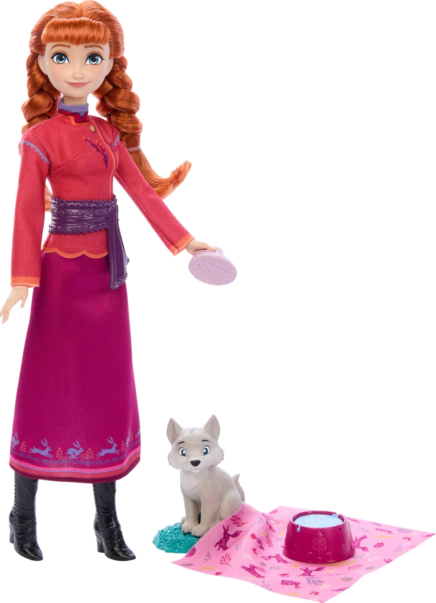 Mattel Disney Frozen Anna Fashion Doll & Wolf Cub Playset with 4 Accessories - Inspired by Animals of Arendelle 7