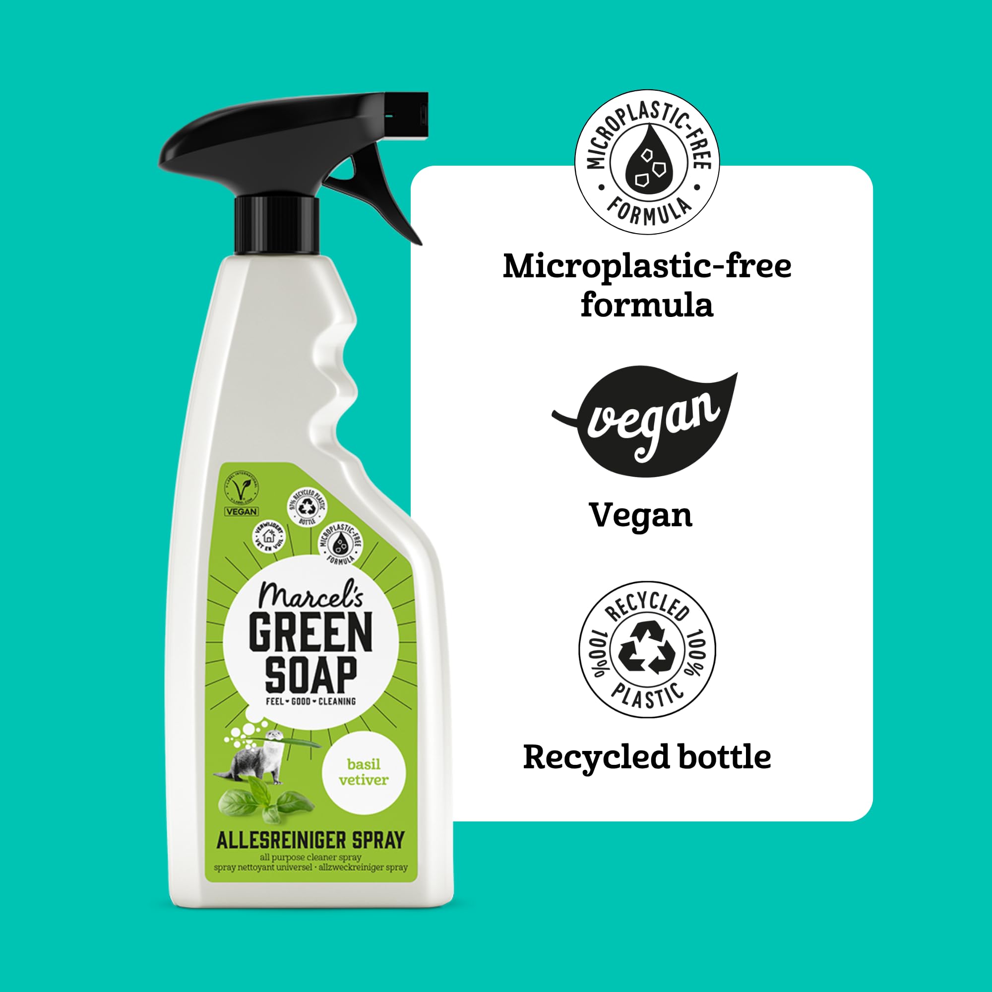 Marcel's Green Soap All-Purpose Cleaner Spray - Basil & Vetiver Scent | 500 ml | Microplastic-Free Formula 6