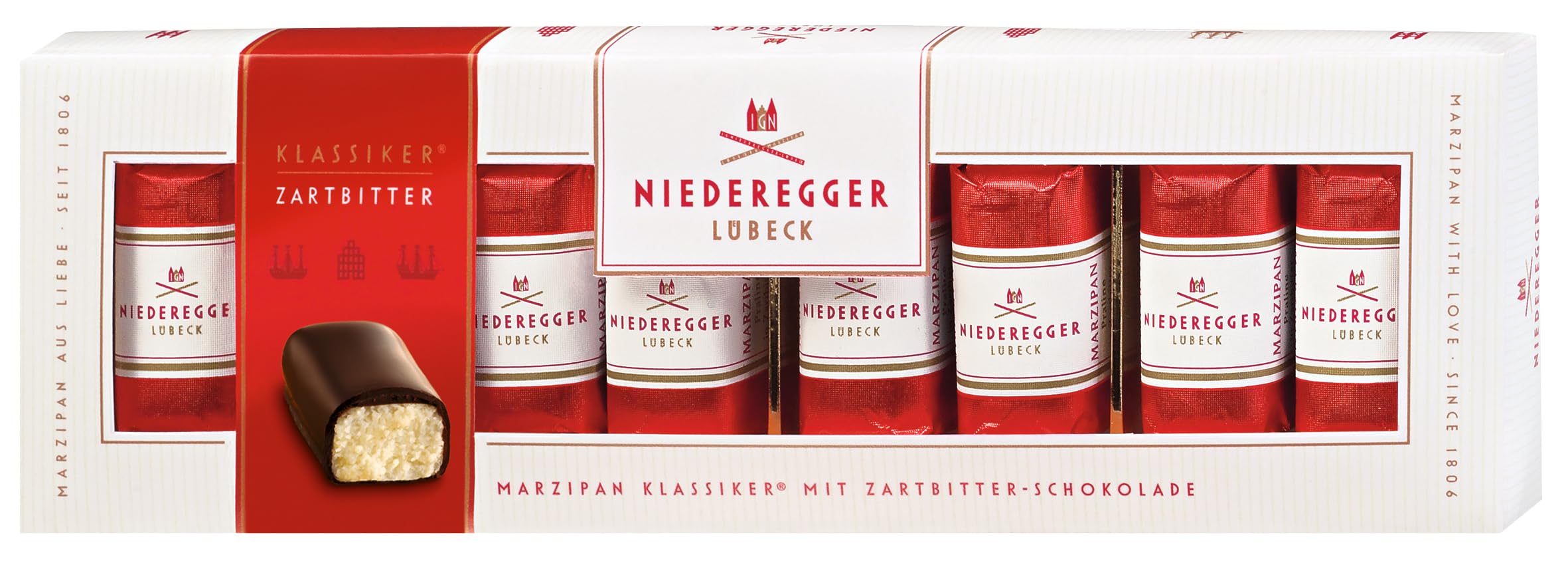 Niederegger Dark Chocolate Covered Marzipan Mini Loaves Gift Box | 100g 1