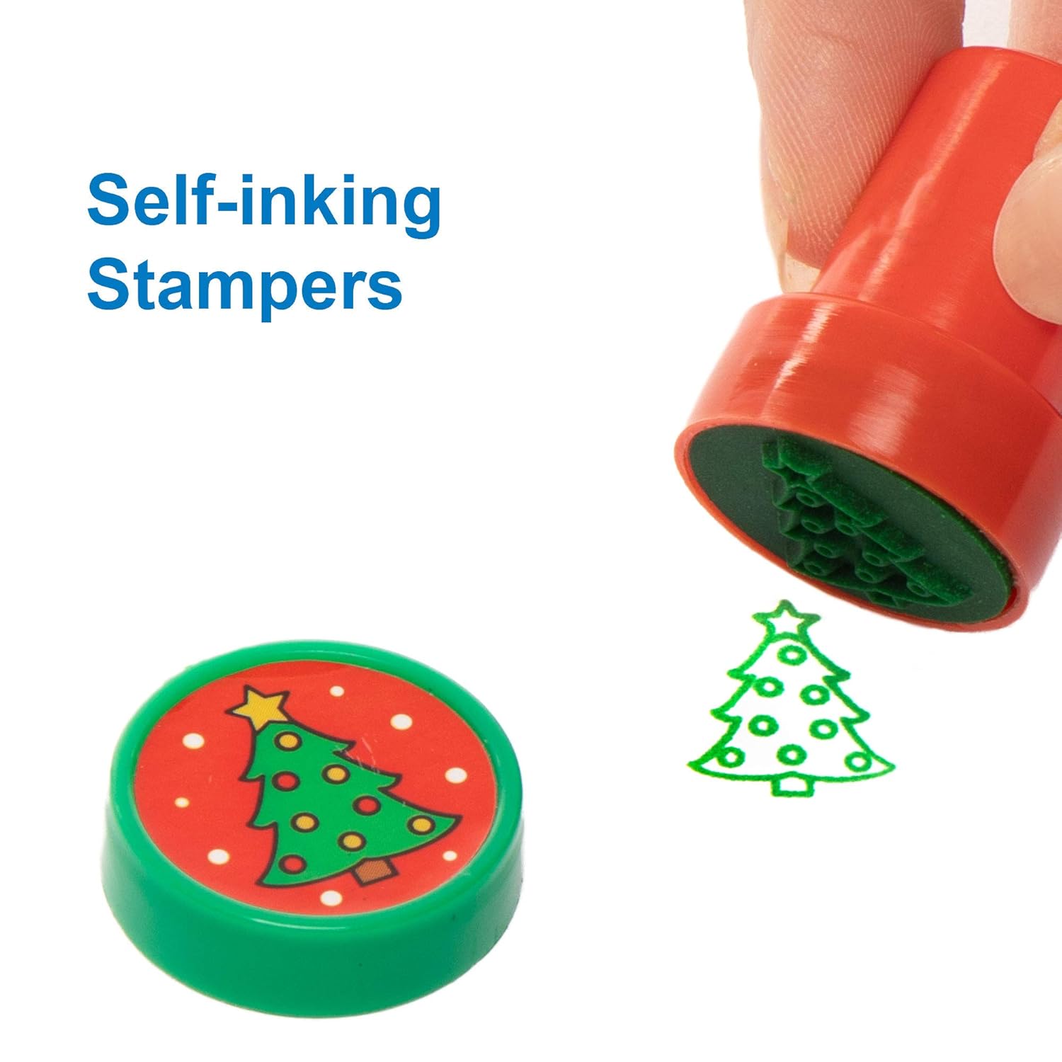Baker Ross AT251 Self-Inking Christmas Stampers - Arts & Crafts for Kids (Pack of 10) 3