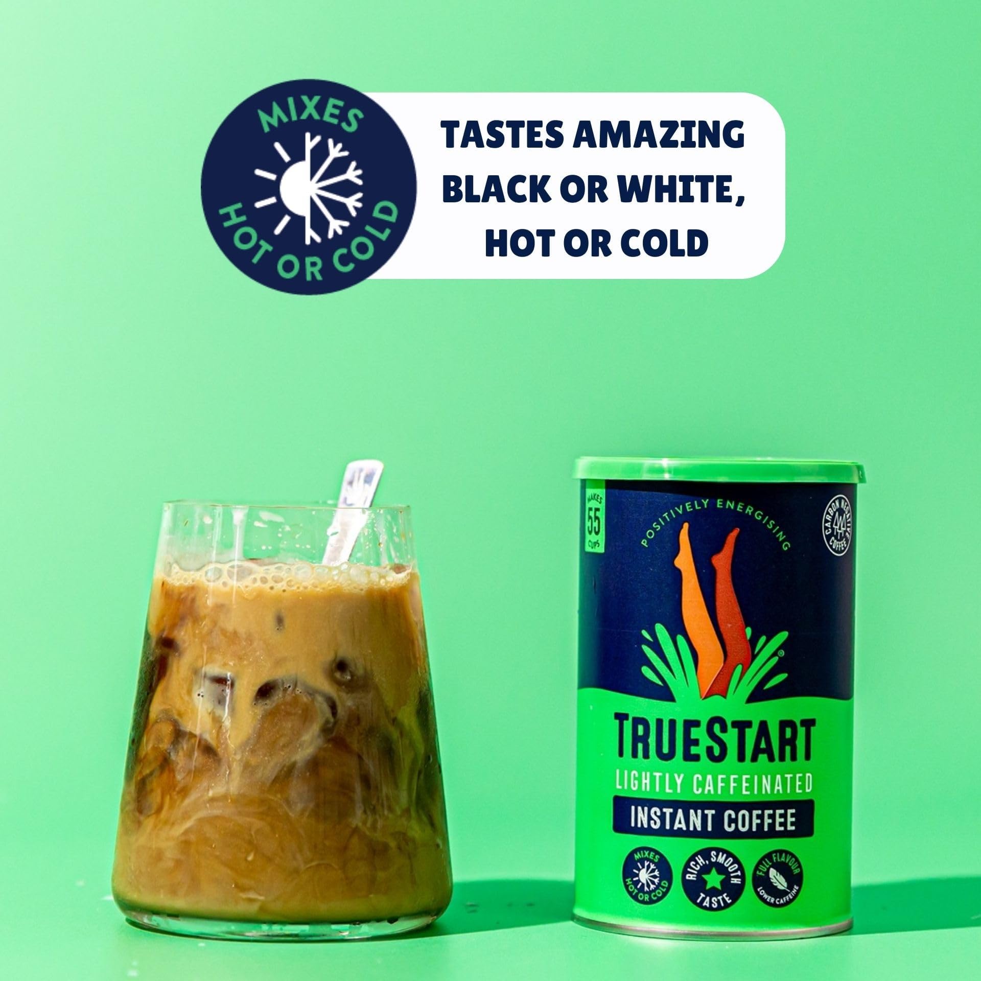 TRUESTART Lightly Caffeinated Instant Coffee - 50:50 Arabica Blend | 2 x 100g Tins 5