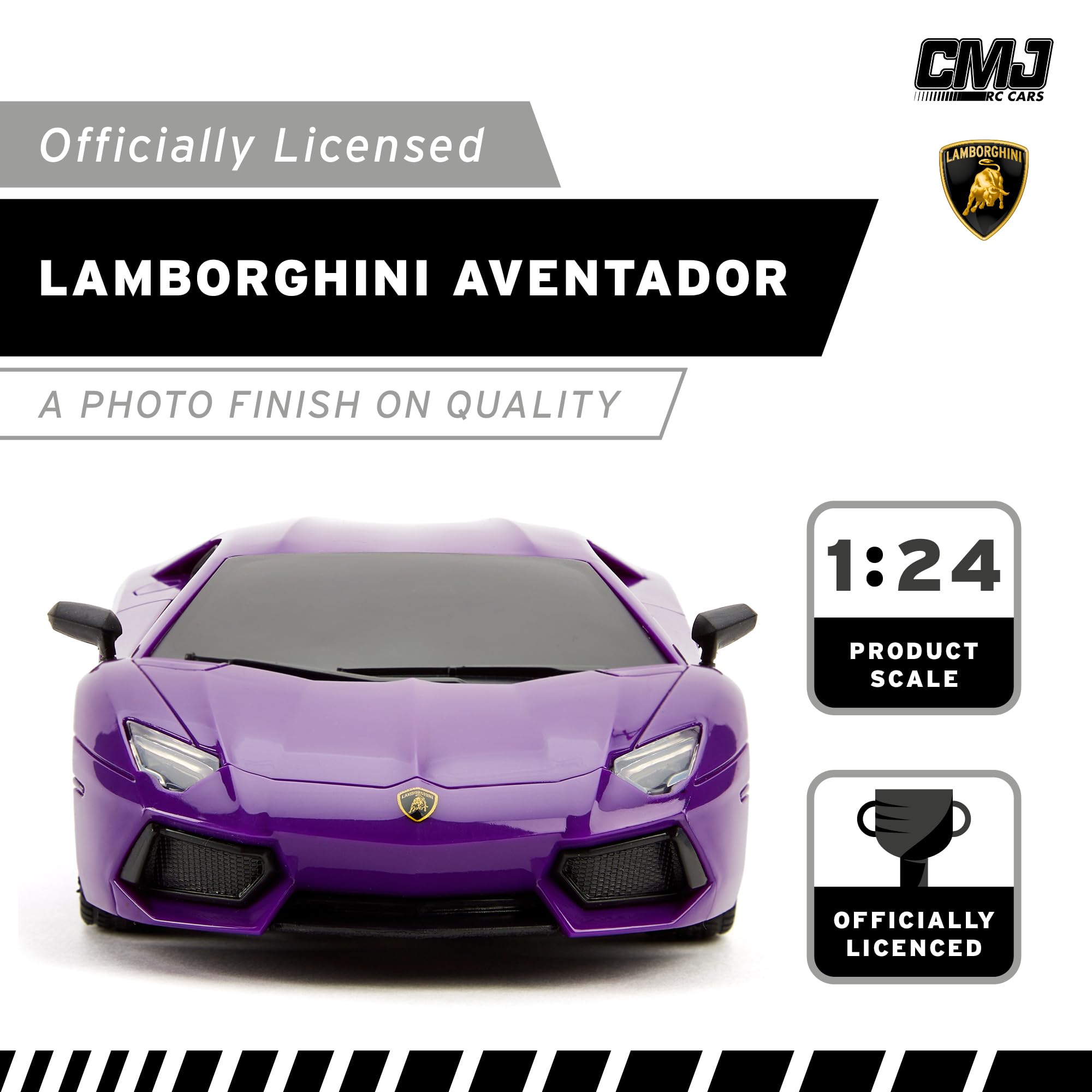 CMJ RC Lamborghini LP700-4 1:24 Scale Remote Control Car - 2.4GHz, LED Lights, Spring Suspension 4
