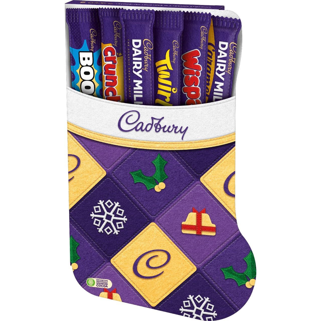 Cadbury Festive Stocking Chocolate Selection Box - 6 Assorted Dairy Milk Bars, Christmas Gift 4