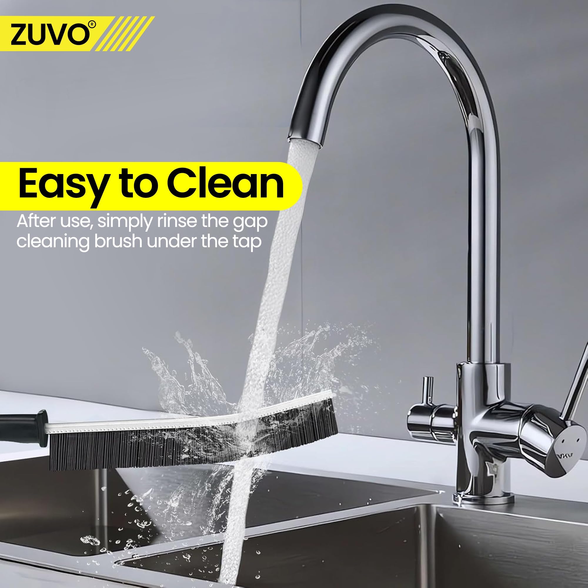 Zuvo Fugenbürsten-Set (2er-Pack) – Reinigungswerkzeug mit harten Borsten für Fugen, Lücken und enge Stellen 3