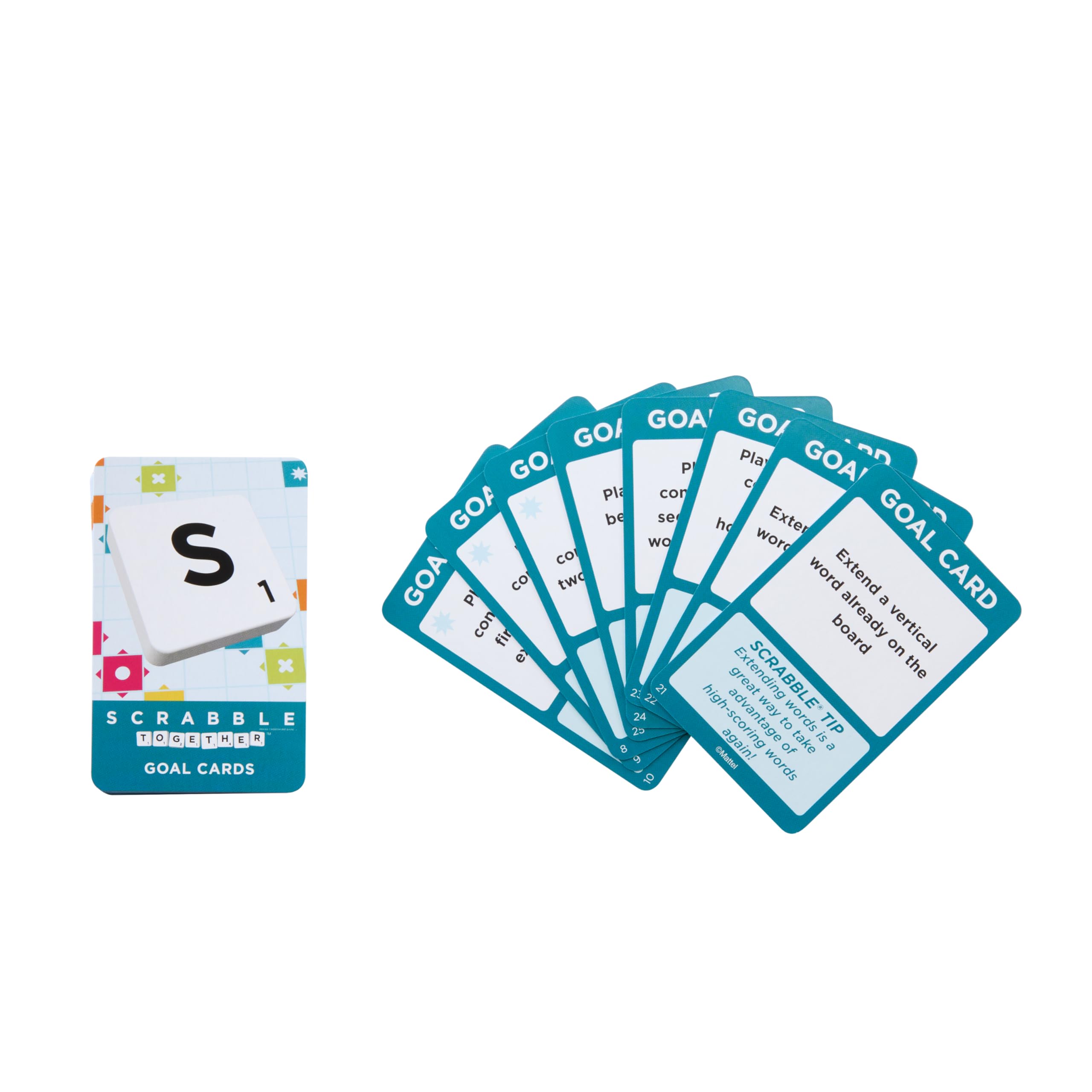 Mattel Games Scrabble Board Game with Two Ways to Play – Double-Sided Board & 50 Goal Cards – UK Version (HWD43) 3