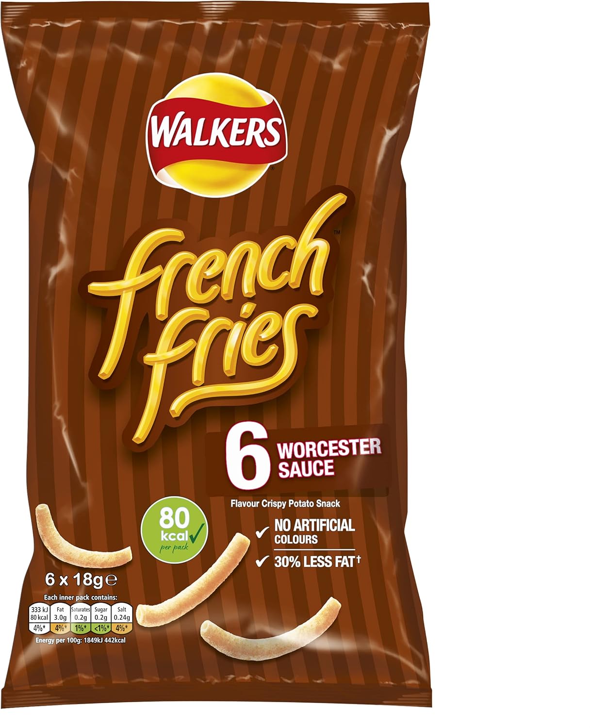 Walkers French Fries Worcestershire Sauce Flavour Multipack Crisps 6x18g