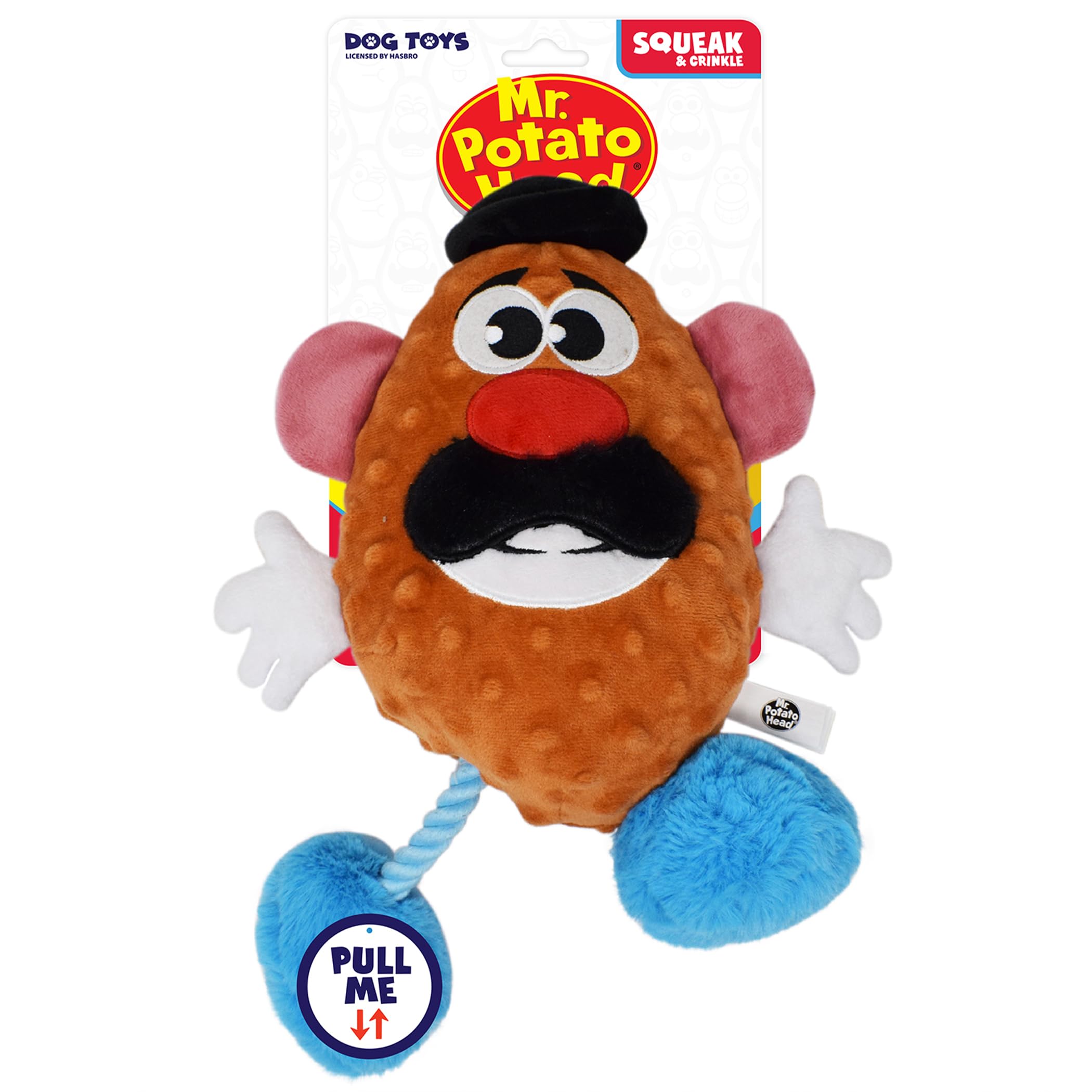 Hasbro Mr. Potato Head Plush Dog Toy - 11-Inch Squeaker and Crinkle Toy
