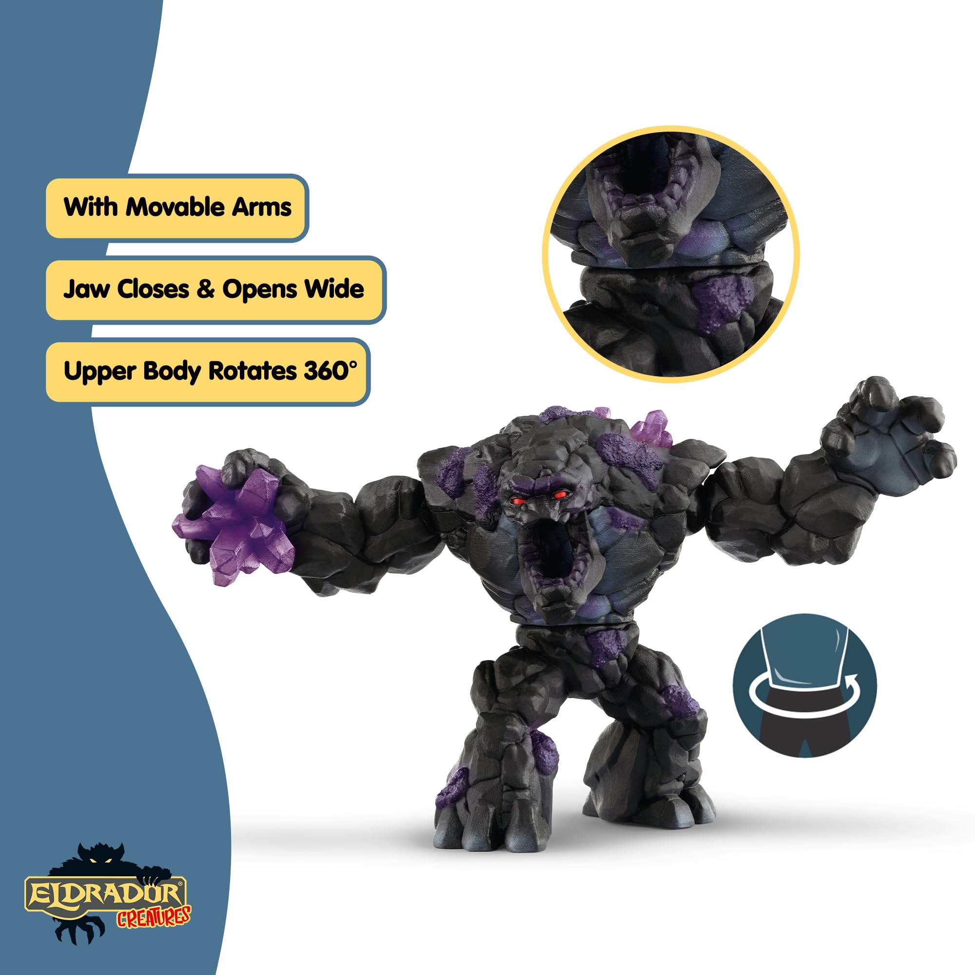 Schleich Eldrador Creatures Shadow Stone Monster - 9" Movable Action Figure with Crystal Set for Ages 7+ 11