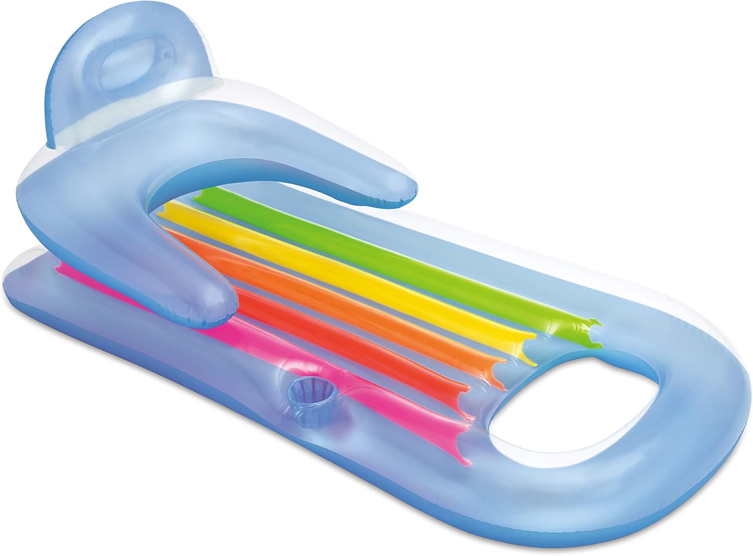 Intex 58802 Bronzing Chair Mat - Pool & Beach Inflatable with Backrest, Armrests & Cup Holder