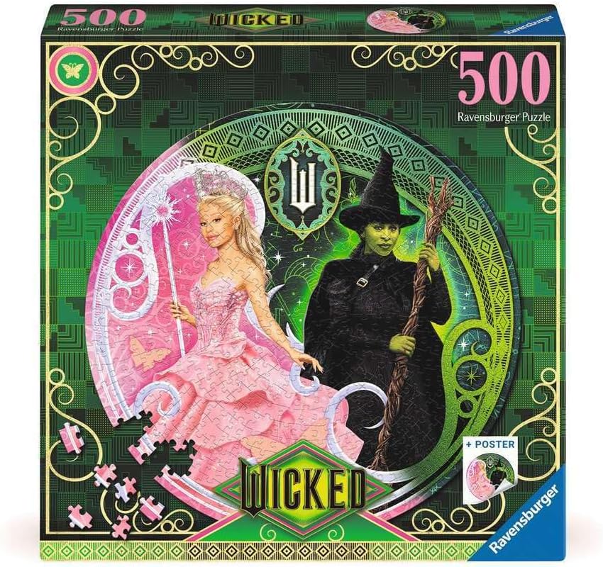 Ravensburger Wicked Act 1 500-Piece Round Jigsaw Puzzle - Adult Puzzle Inspired by Broadway Musical