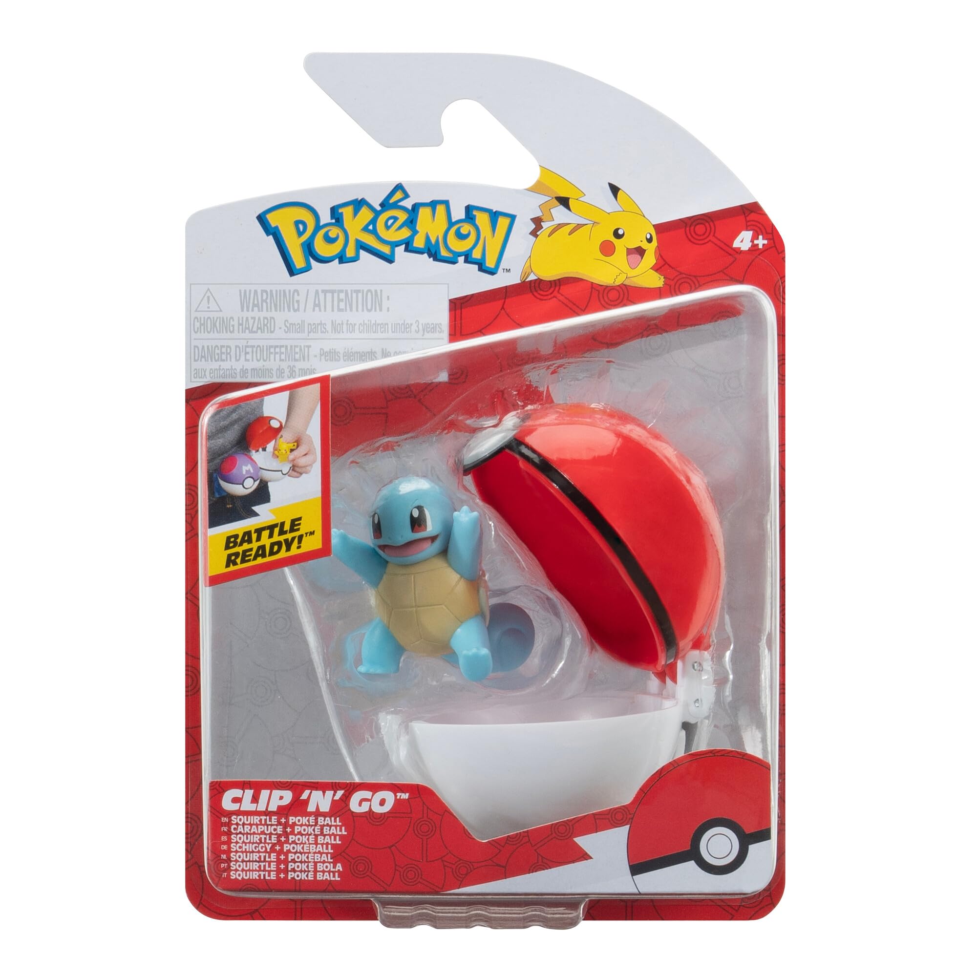 Pokémon Clip 'N' Go Squirtle #3 with Poké Ball Playset - 2 Inch Figure | Ages 4+