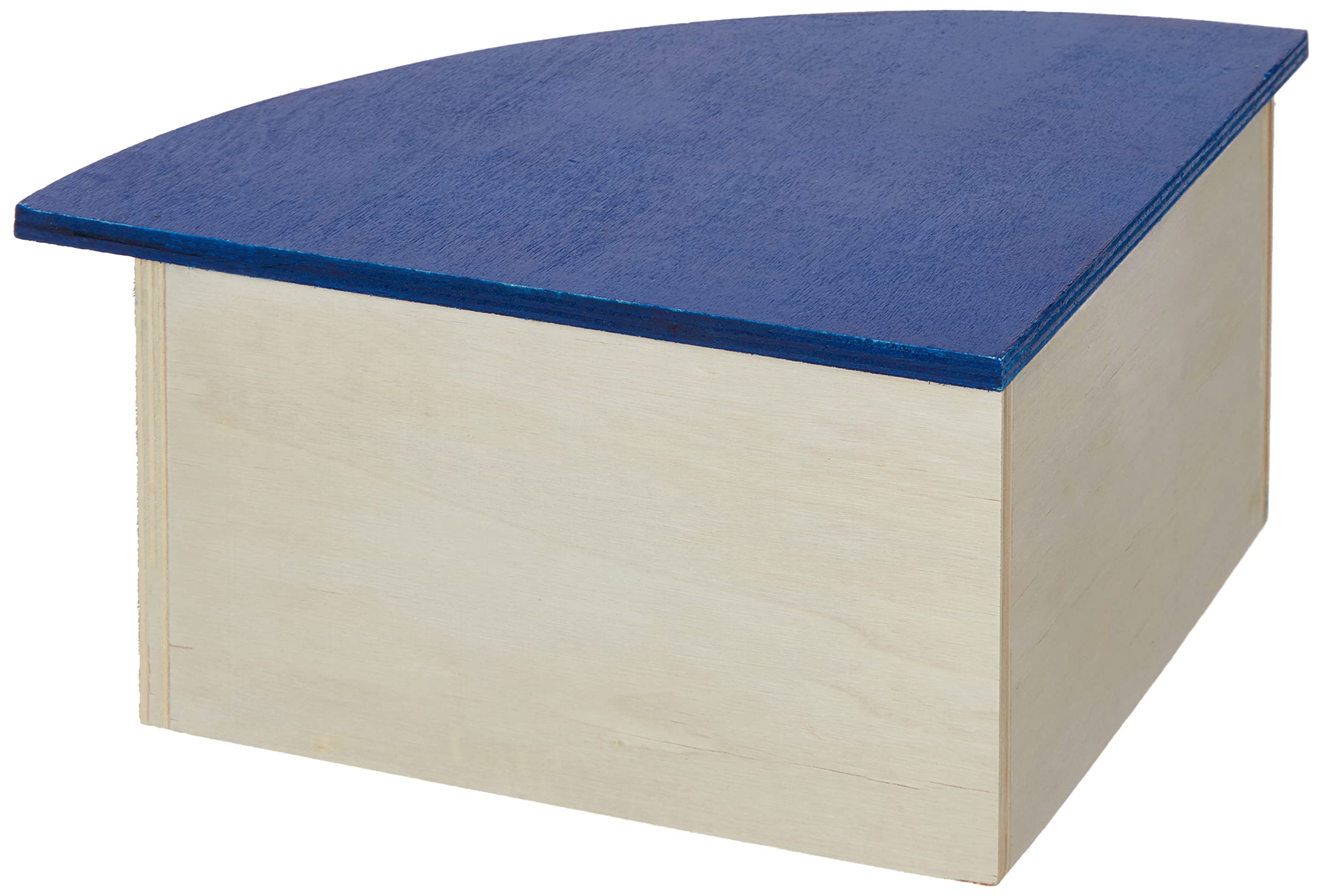 Croci Wood Corner House with Blue Roof - Natural Wood Hideaway for Guinea Pigs & Dwarf Rabbits | 29 x 13 x 21 cm