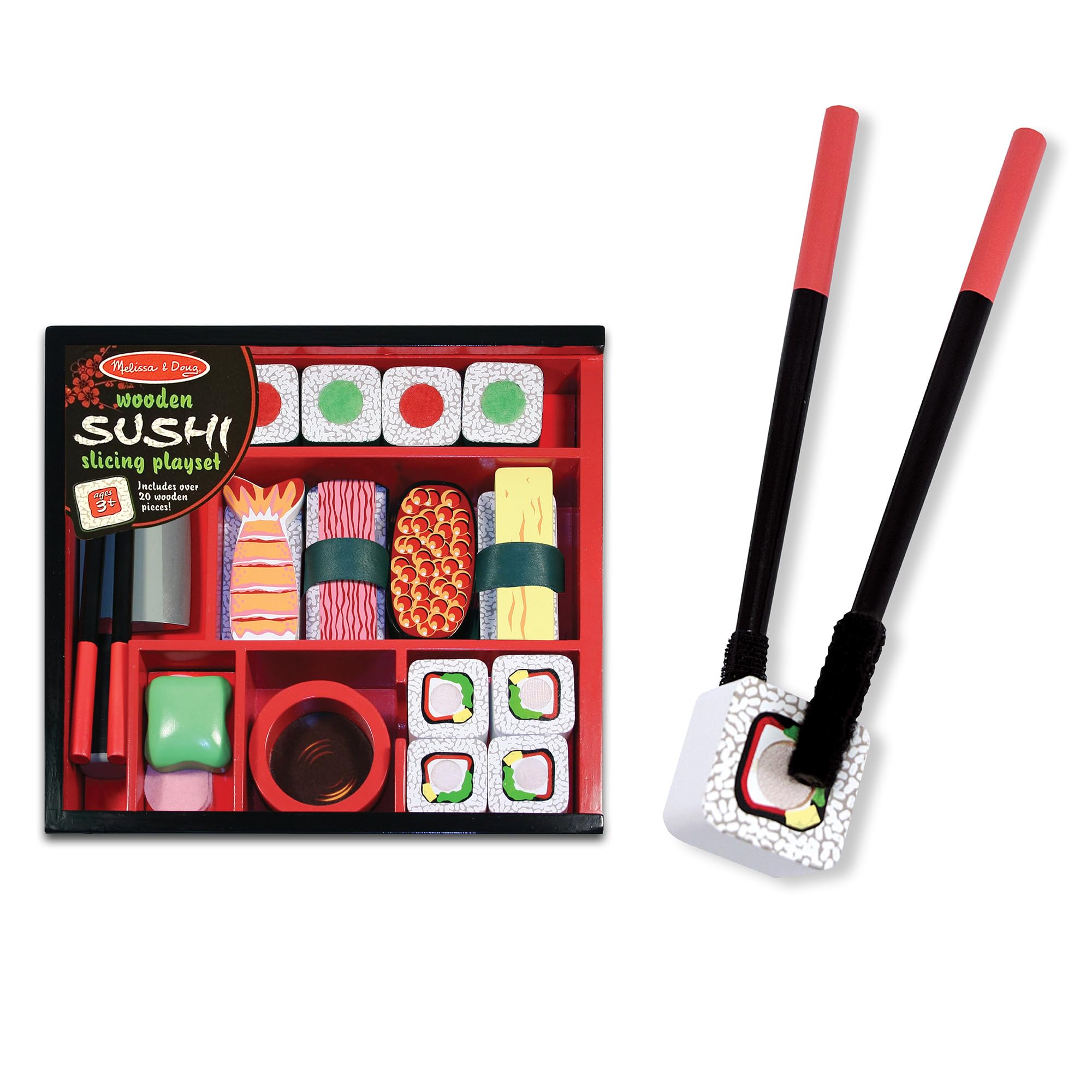Melissa & Doug Wooden Sushi Slicing Playset - Pretend Play Food Toy for Ages 3+ 13