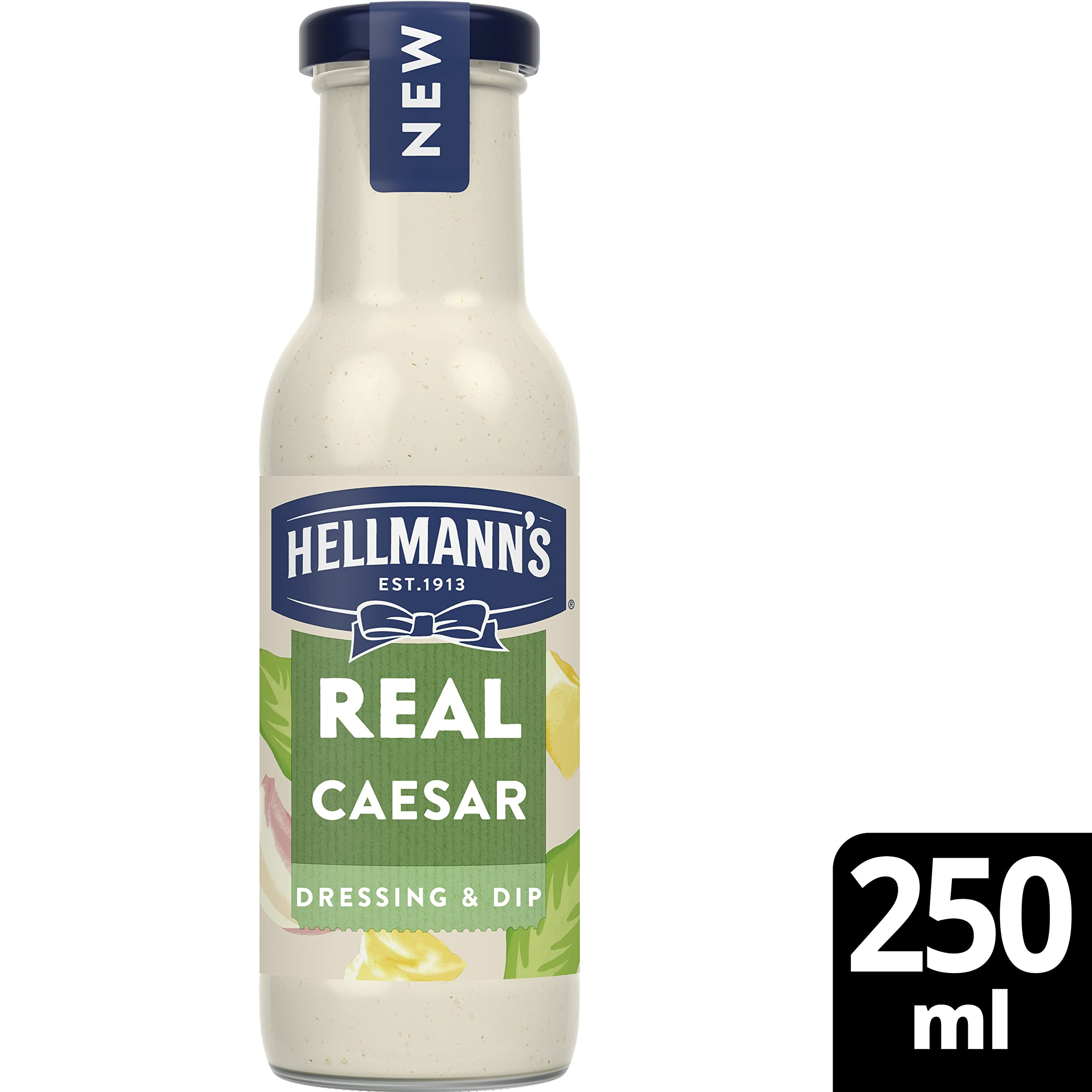 Hellmann's Real Caesar Salad Dressing & Dip - Creamy Tangy Dressing with Italian Cheese & Garlic, 460g