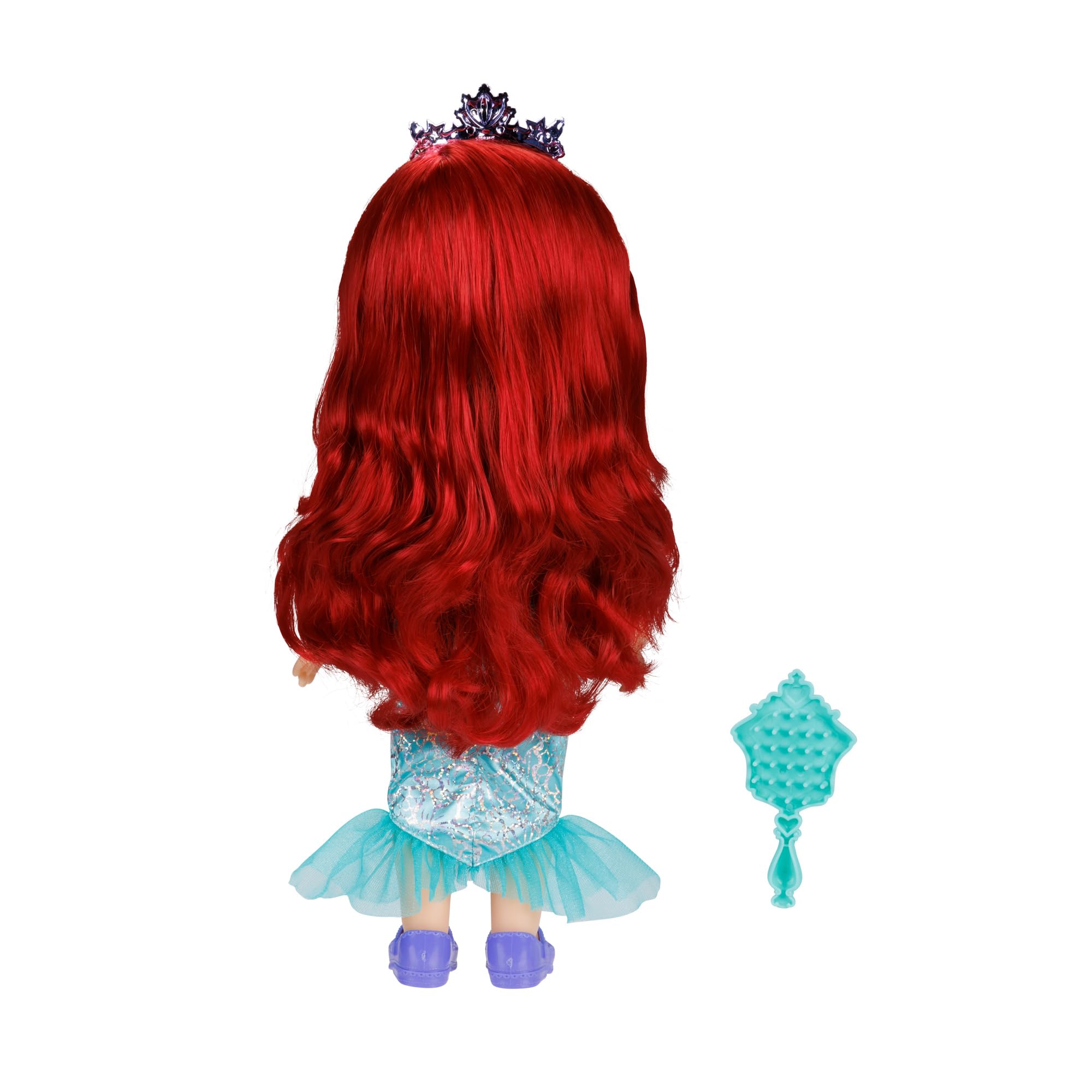 Disney Princess Ariel Doll - 14"/35cm Tall, Articulated, Platinum Holofoil Dress, Tiara, Shoes & Brush | Ages 3+