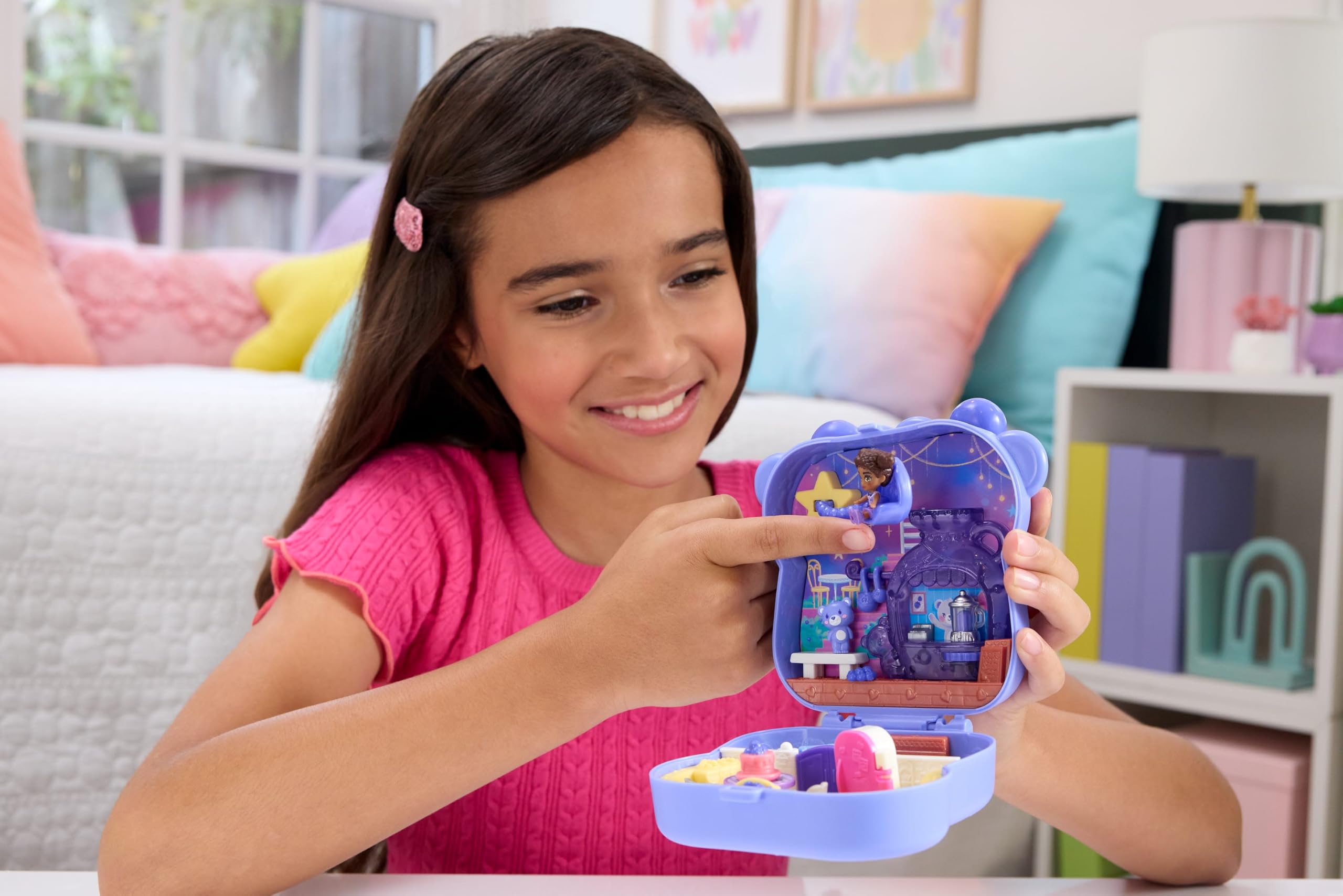 Polly Pocket Blueberry Besties Compact Playset - Includes 1 Micro Doll & 8 Accessories | Ages 4+