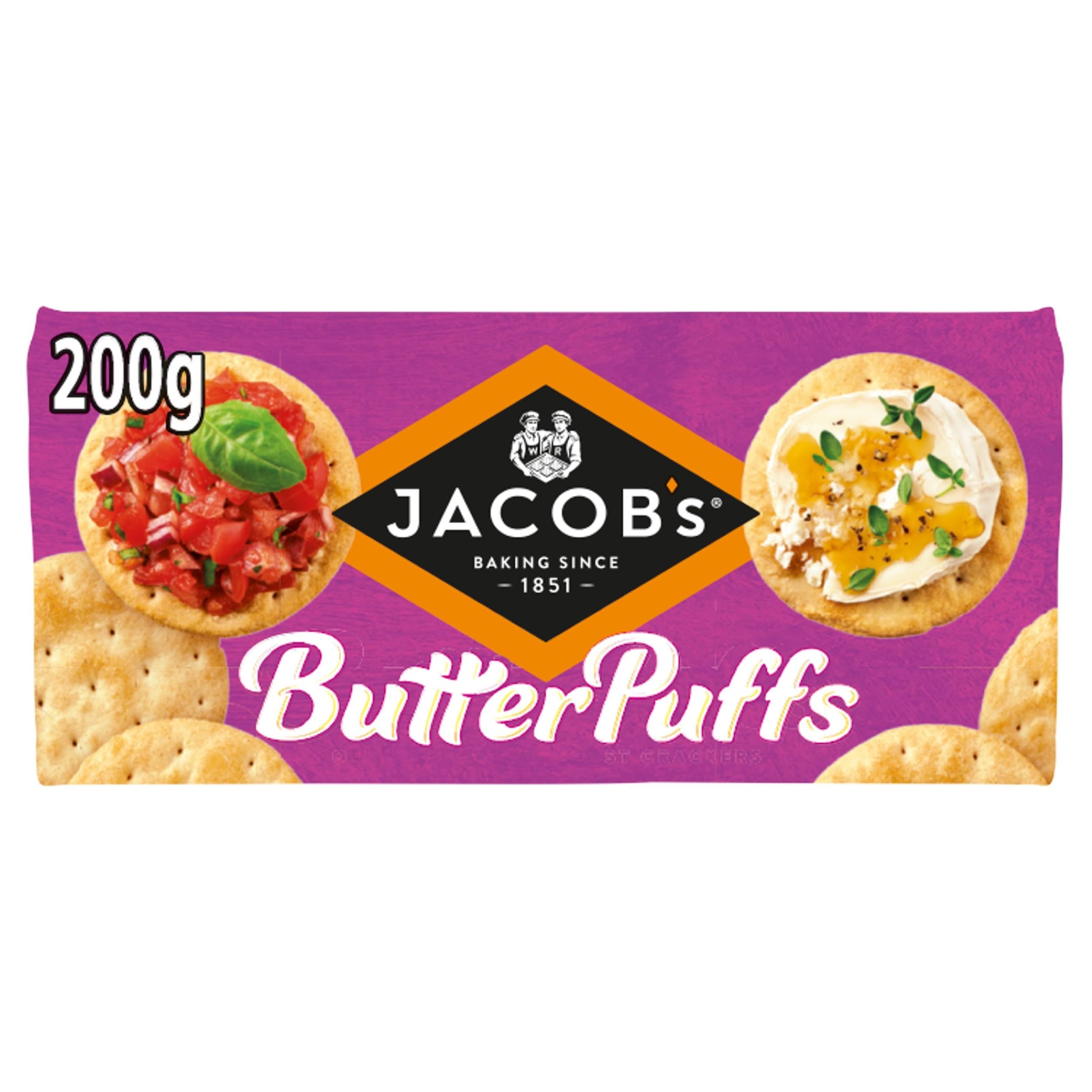 Jacob's Butter Puffs Crackers - Light & Flaky Biscuit, 200g (Pack of 1)