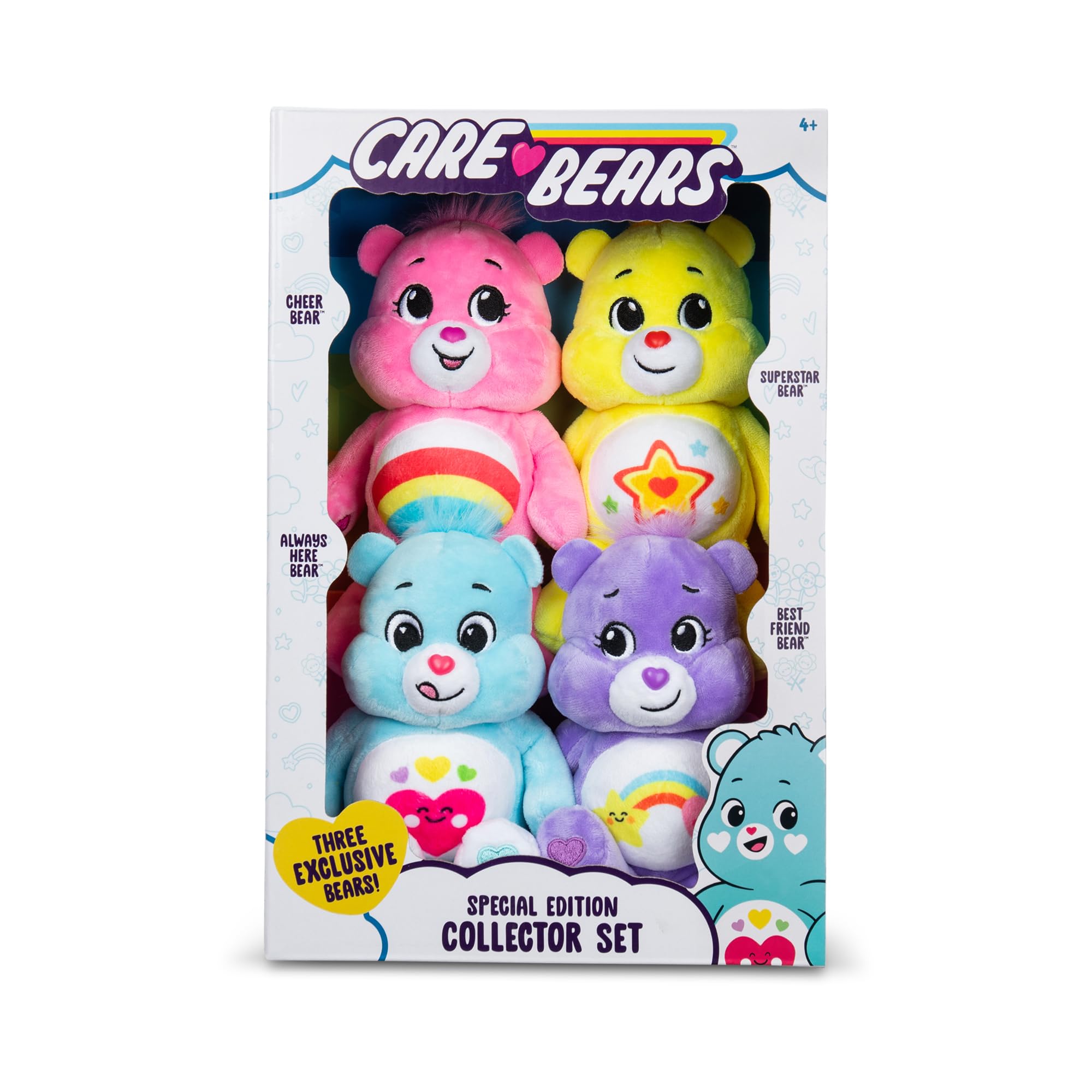 Care Bears Treasure Box - Set of 4 Beanie Plush Toys for Kids & Collectors 10