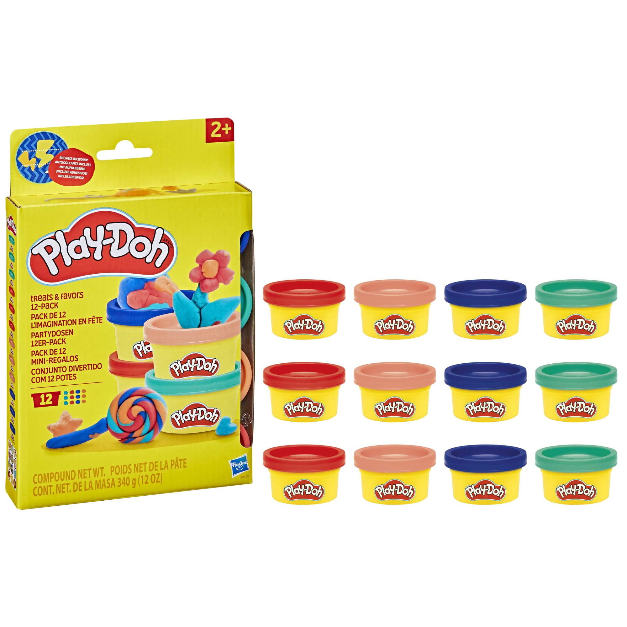 Play-Doh Treats & Favors 12-Pack - Non-Toxic Mini Dough Cans for Kids Ages 2+