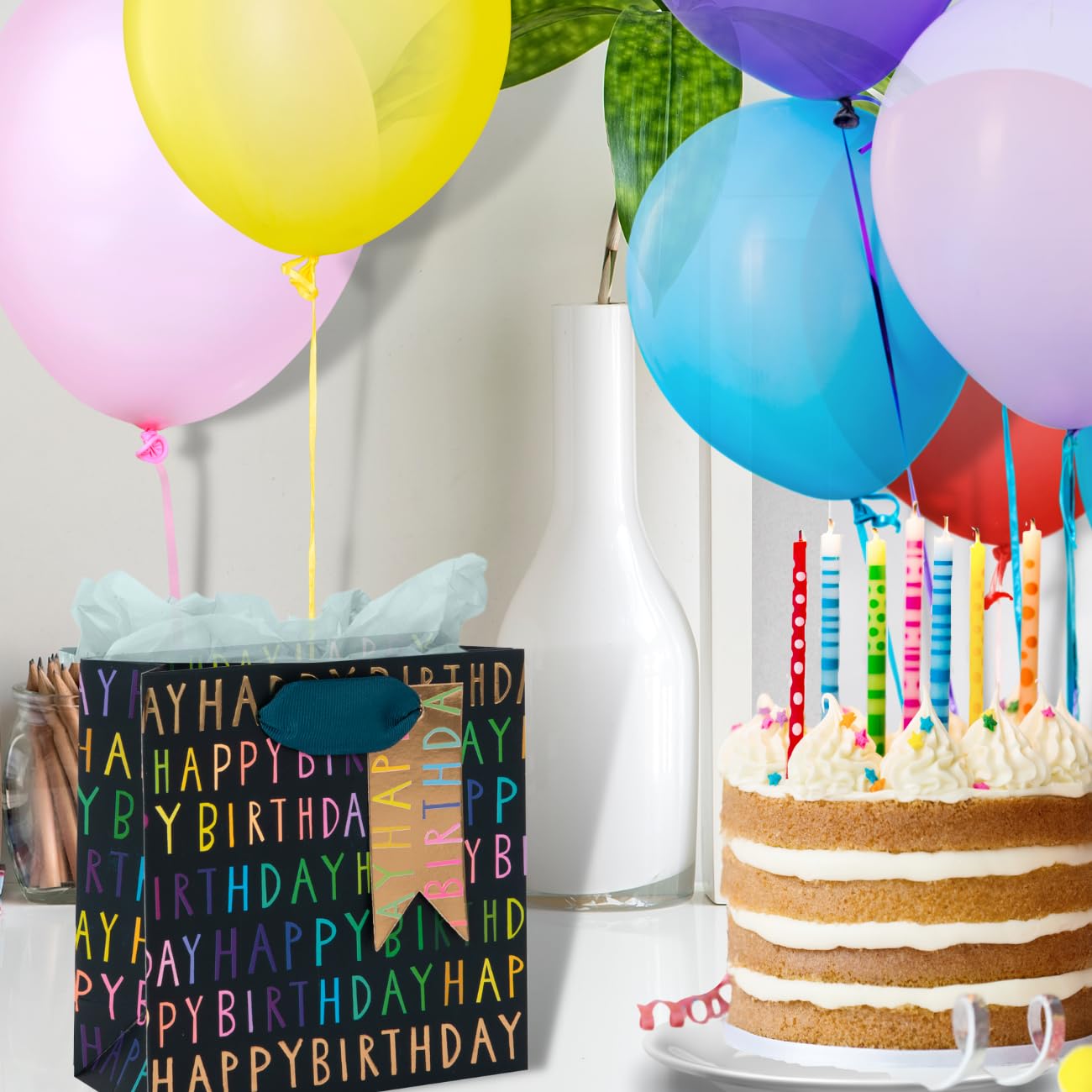 Glick Luxury Small Birthday Gift Bag | 14 x 14 x 6 cm | 210 GSM Paper 4