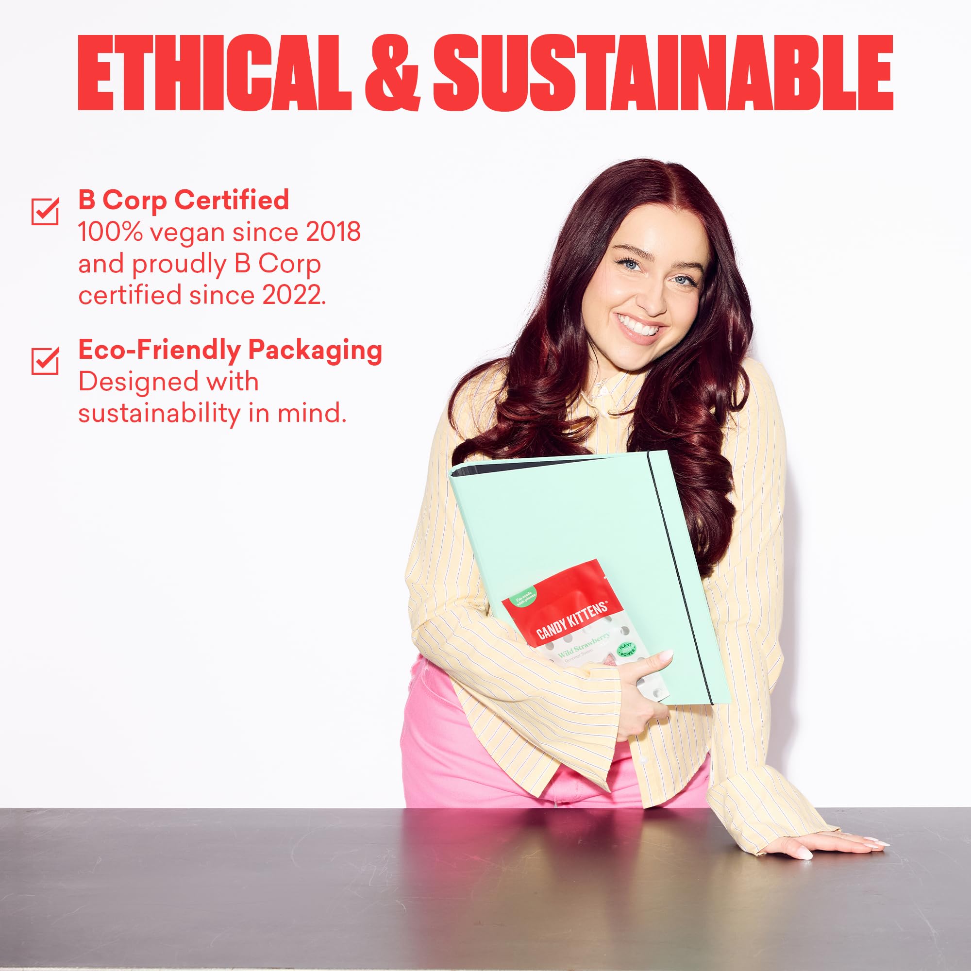 Candy Kittens Wild Strawberry Vegan Sweets – 140g Fizzy Treats with Real Fruit Juice, No Artificial Flavours 4