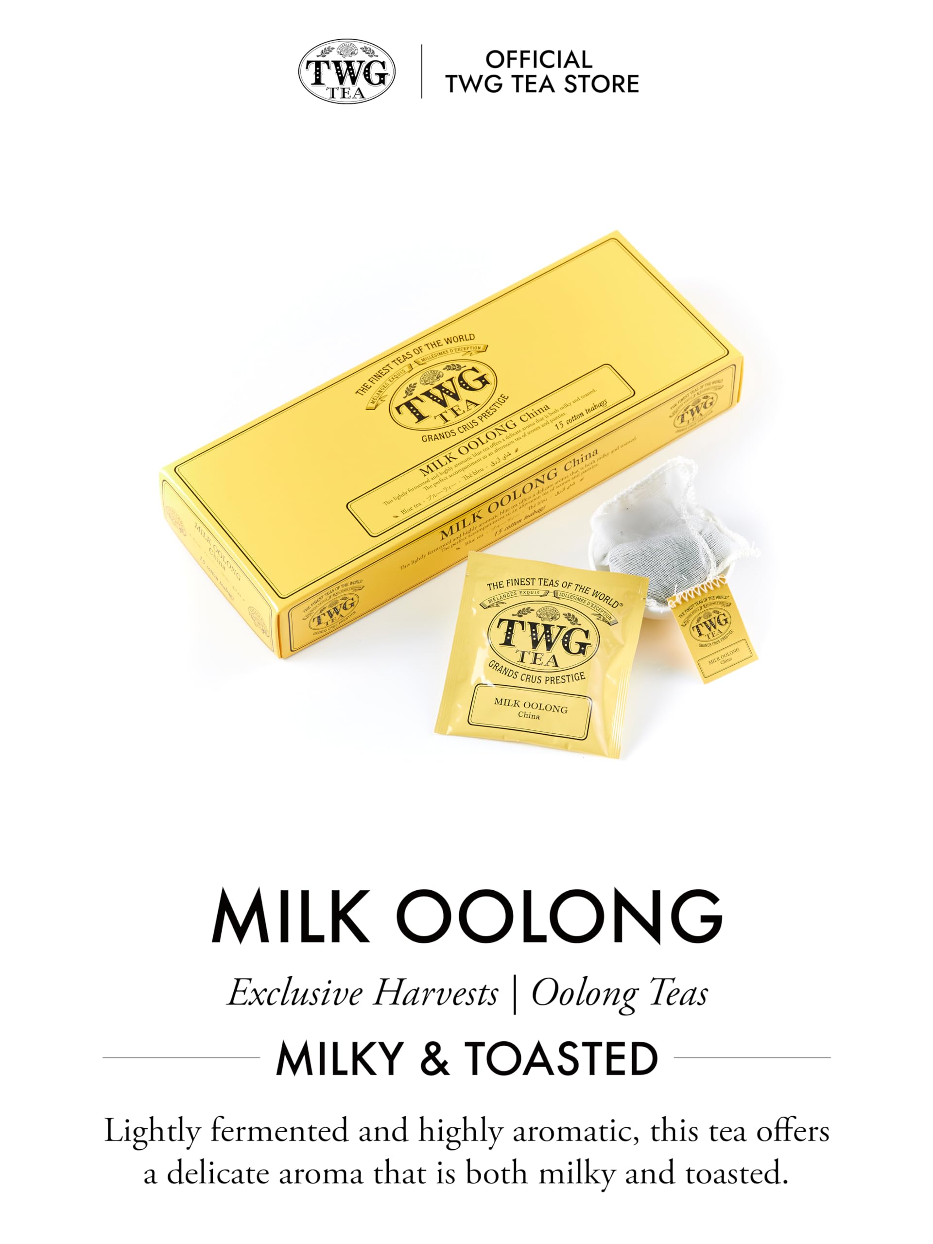 TWG Tea - Milk Oolong | 15 Hand-Sewn Cotton Teabags | Luxury Oolong Tea Gift Set 4