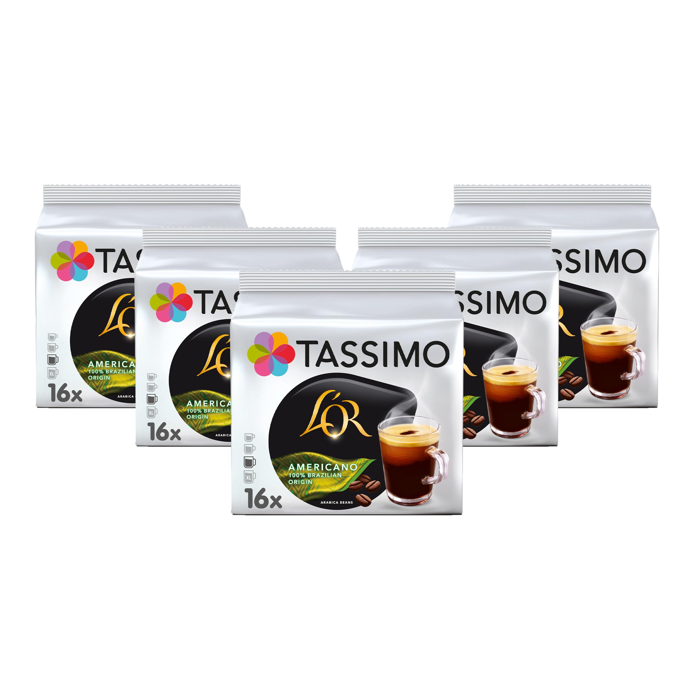 Tassimo L"OR Americano 100 Percent Brazilian Origin Coffee Pods