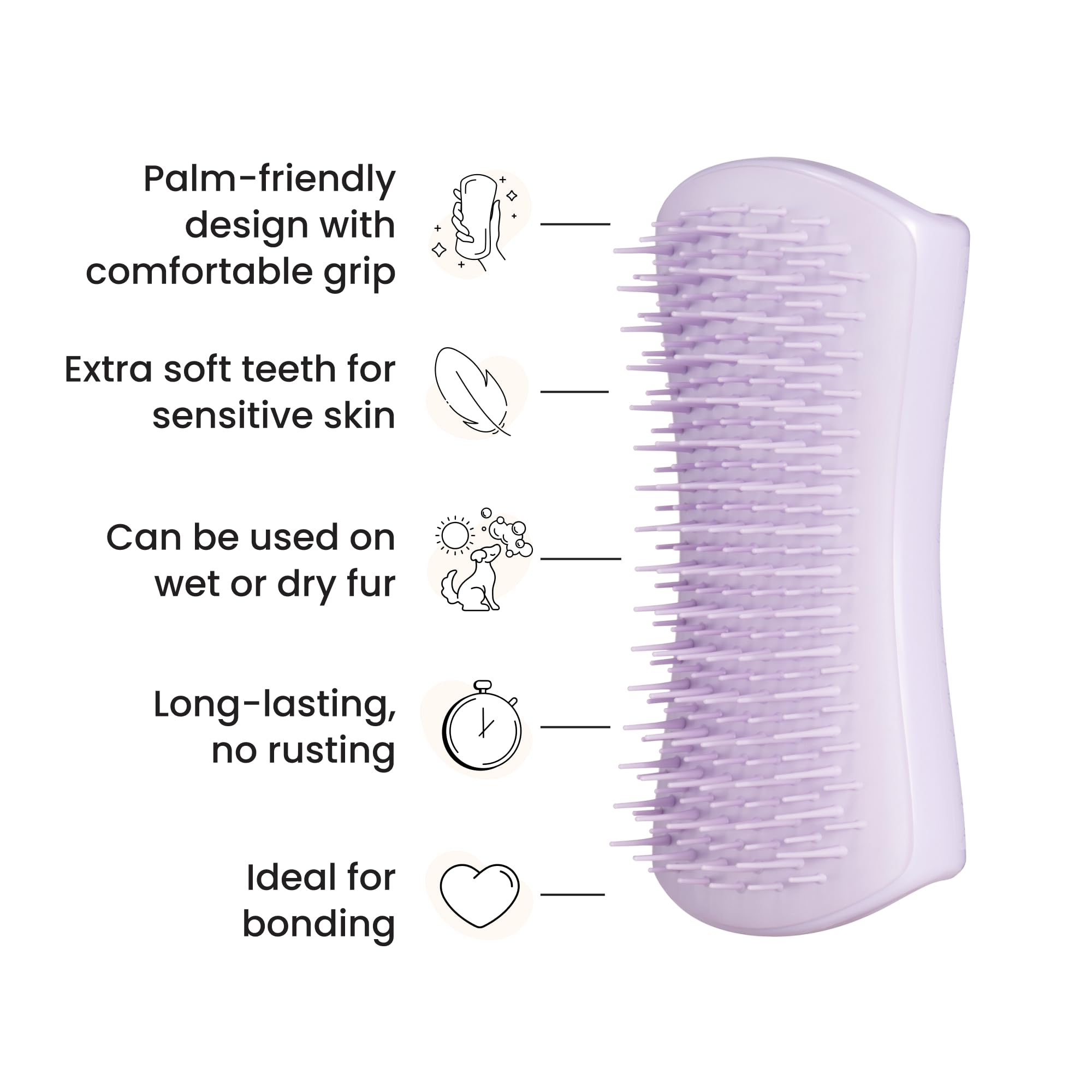 Pet Teezer Puppy Grooming Brush - Dual-Tier Teeth | Gentle on Sensitive Skin | Lilac 4