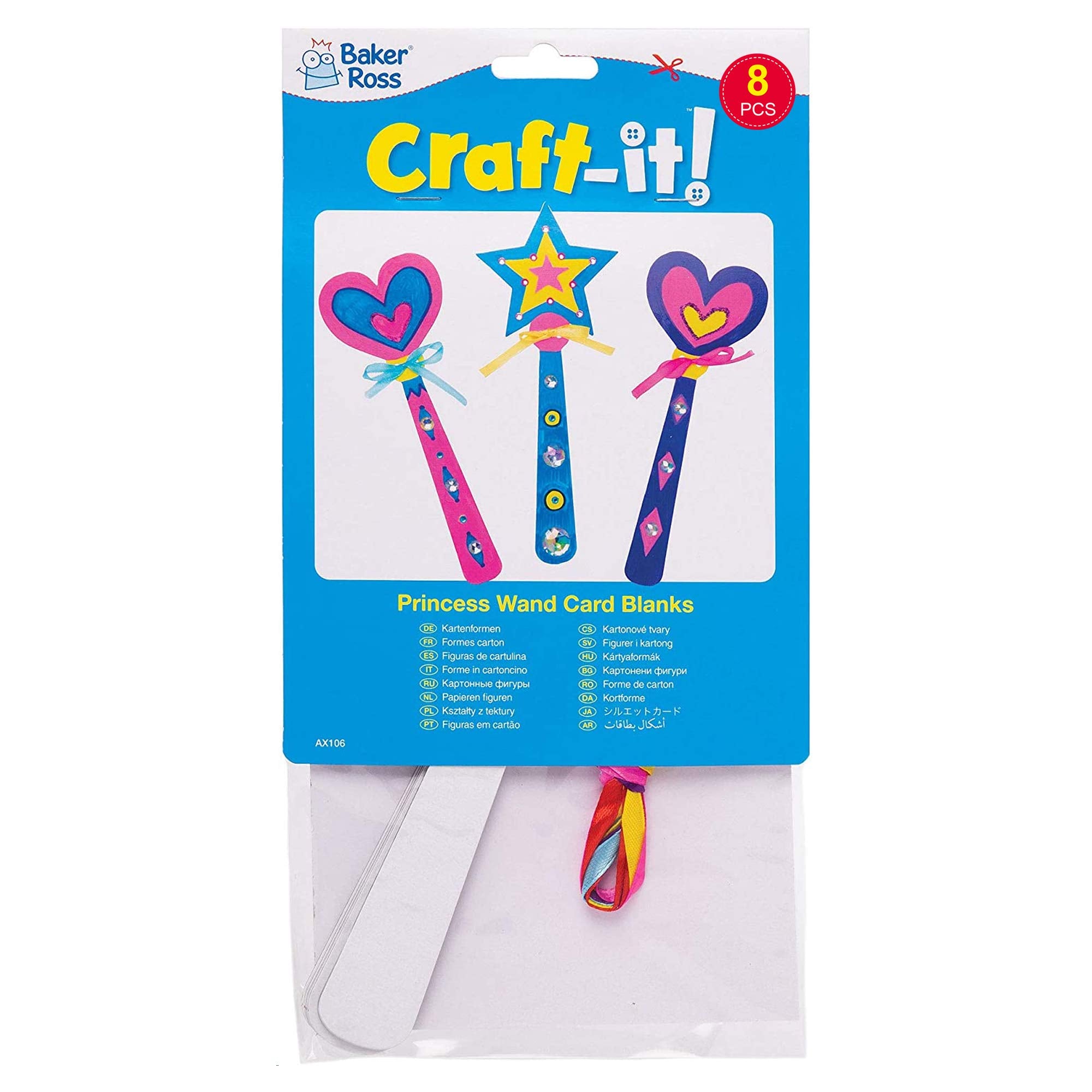 Baker Ross Make Your Own Princess Wand Craft Kit - Pack of 8 Card Blanks, 23cm 5