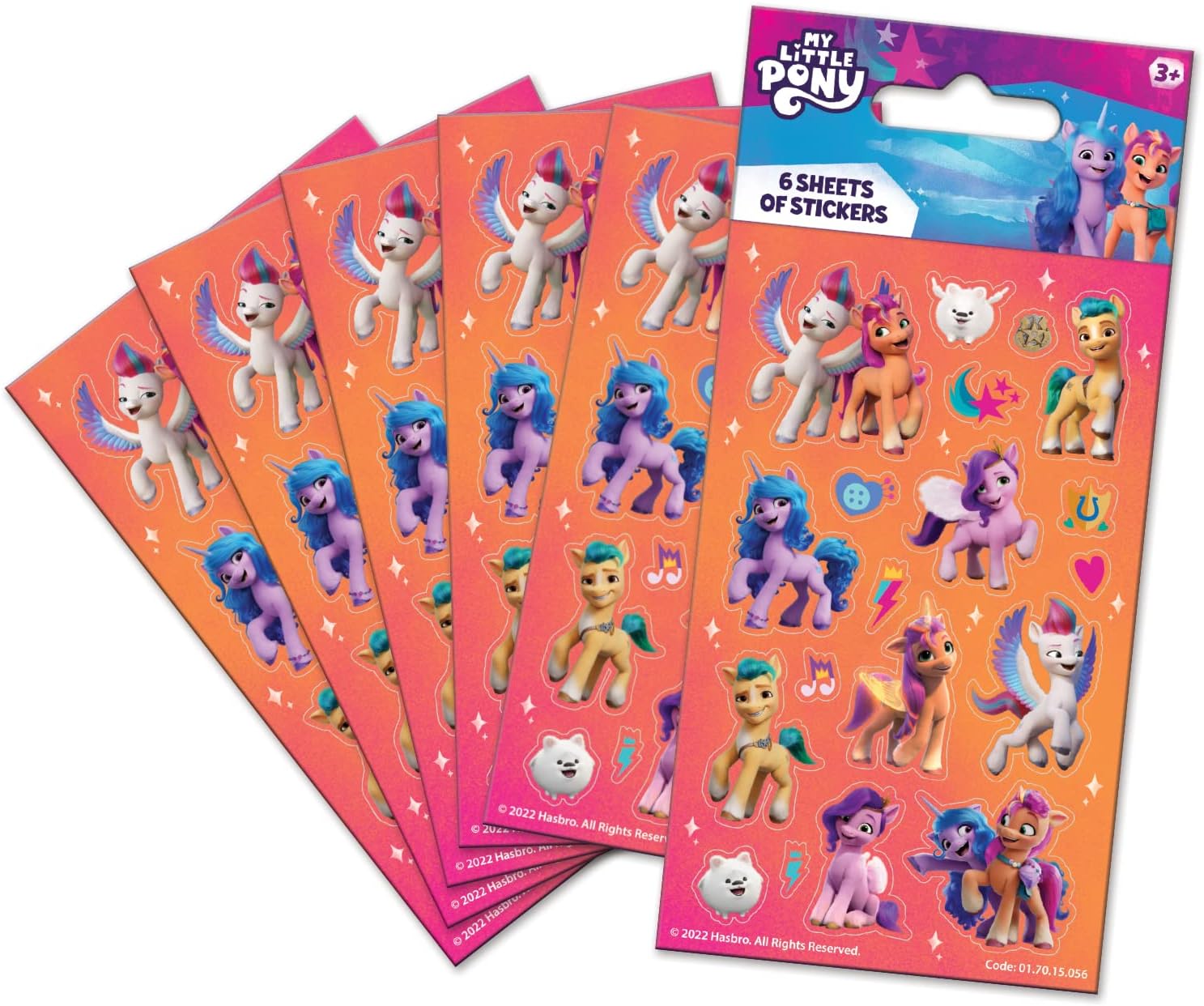 Paper Projects My Little Pony Party Pack - Reusable Glossy Stickers (01.70.15.056), 6 Sheets, Pink