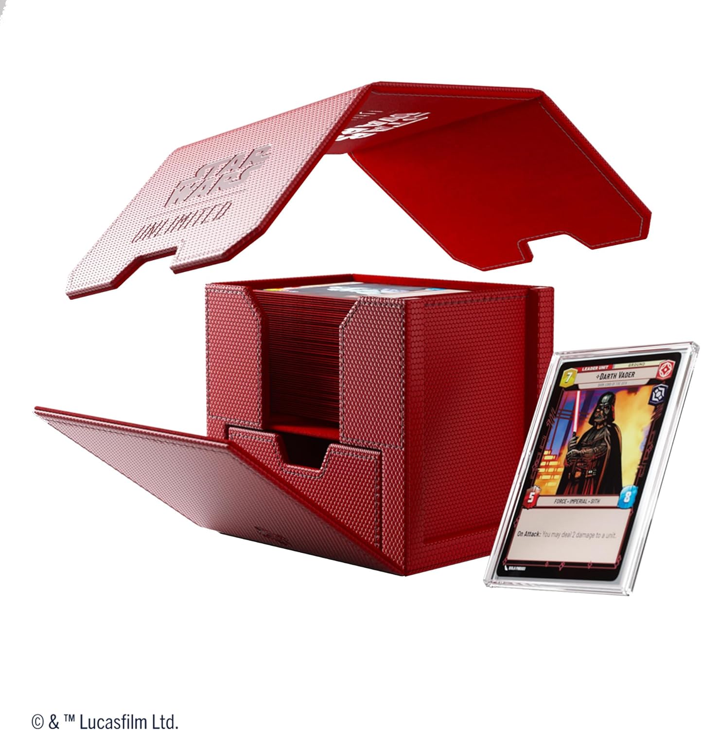 Gamegenic Star Wars Unlimited Deck Pod - Red Trading Card Accessory with Detachable Leader Case 3