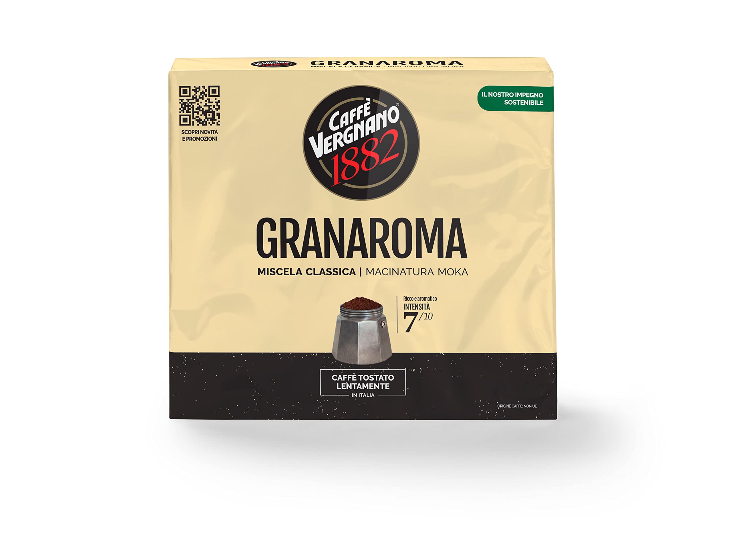 Caffè Vergnano 1882 Granaroma Ground Coffee - 2 x 250g (500g Total)