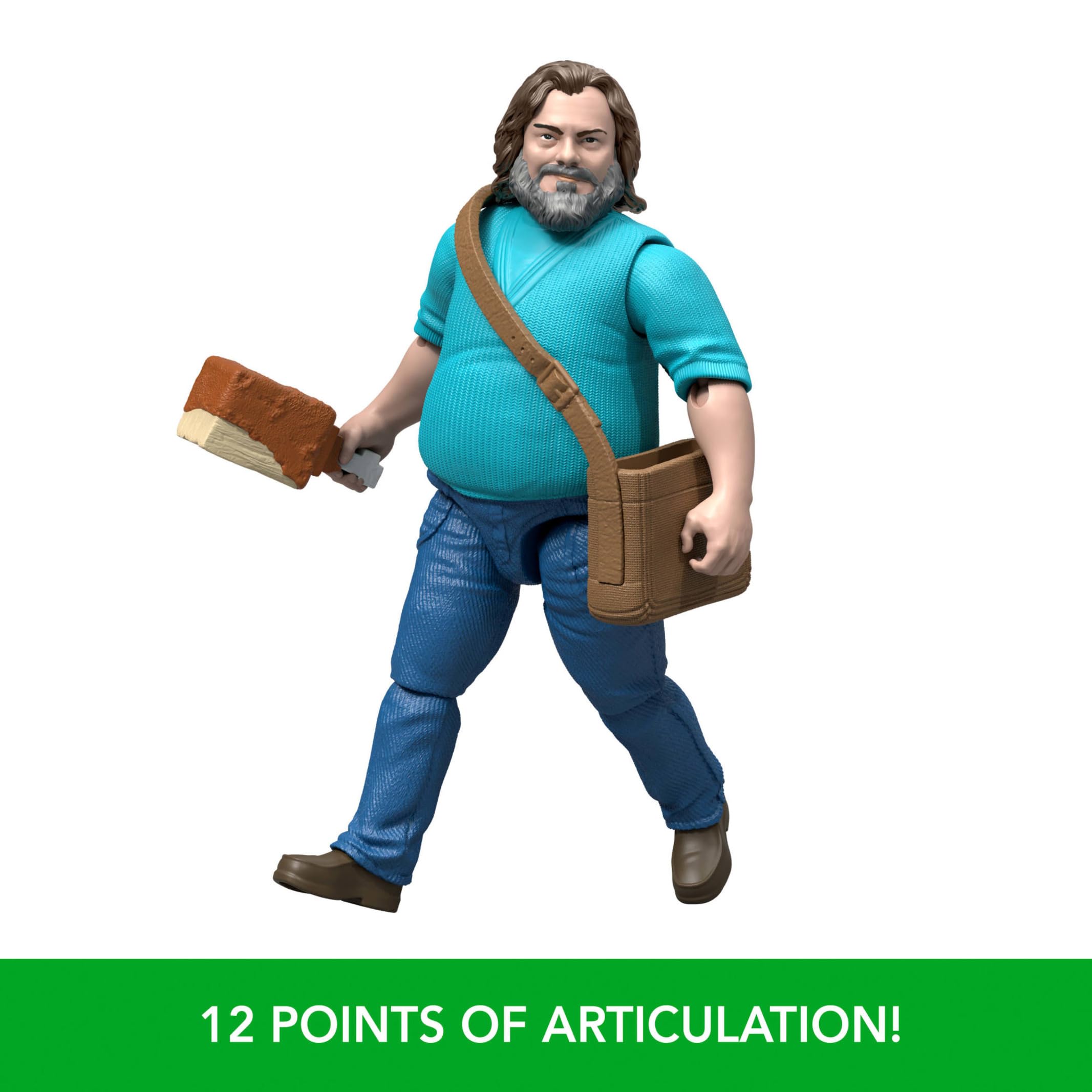 Minecraft Action Figure & Accessories Set - 4-inch Posable Steve Figure with Movie-Inspired Gear 7