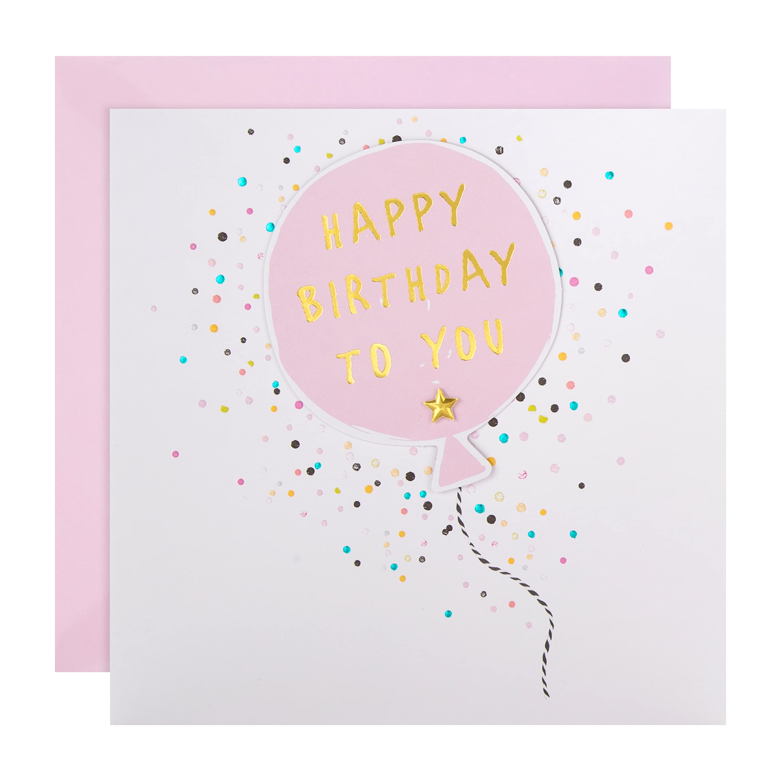 Hallmark Birthday Card - 3D Effect Balloon Design | 19.8cm x 19.8cm | Blank Inside 1