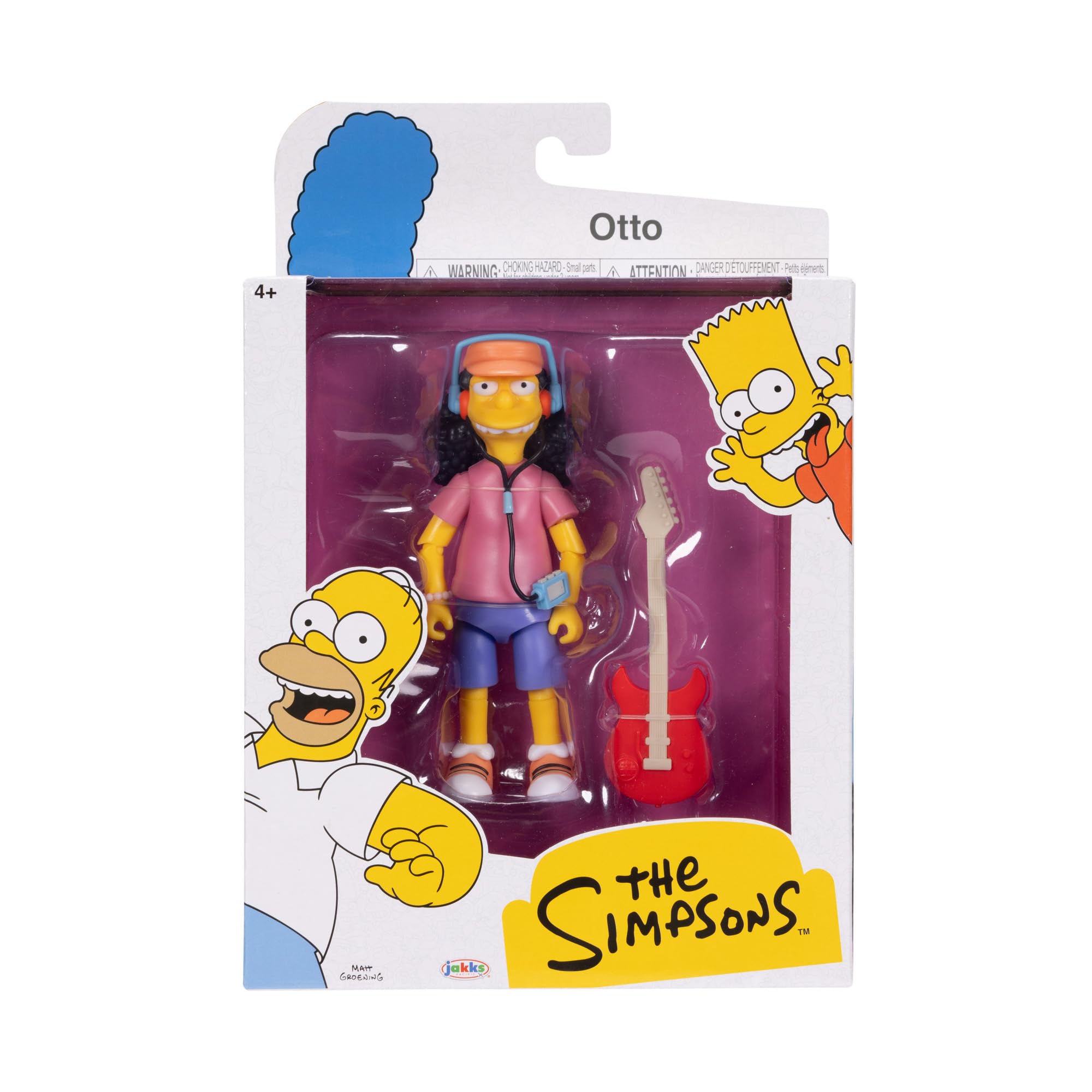 JAKKS Pacific The Simpsons Otto Collectible Action Figure with Electric Guitar | 5-Inch/12.7cm | Ages 4+ 2