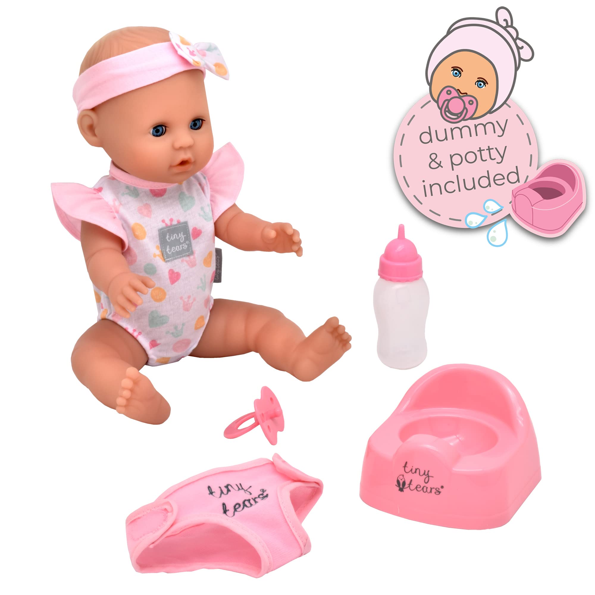 Tiny Tears Baby Classic - 38cm Crying and Wetting Doll with Accessories 4