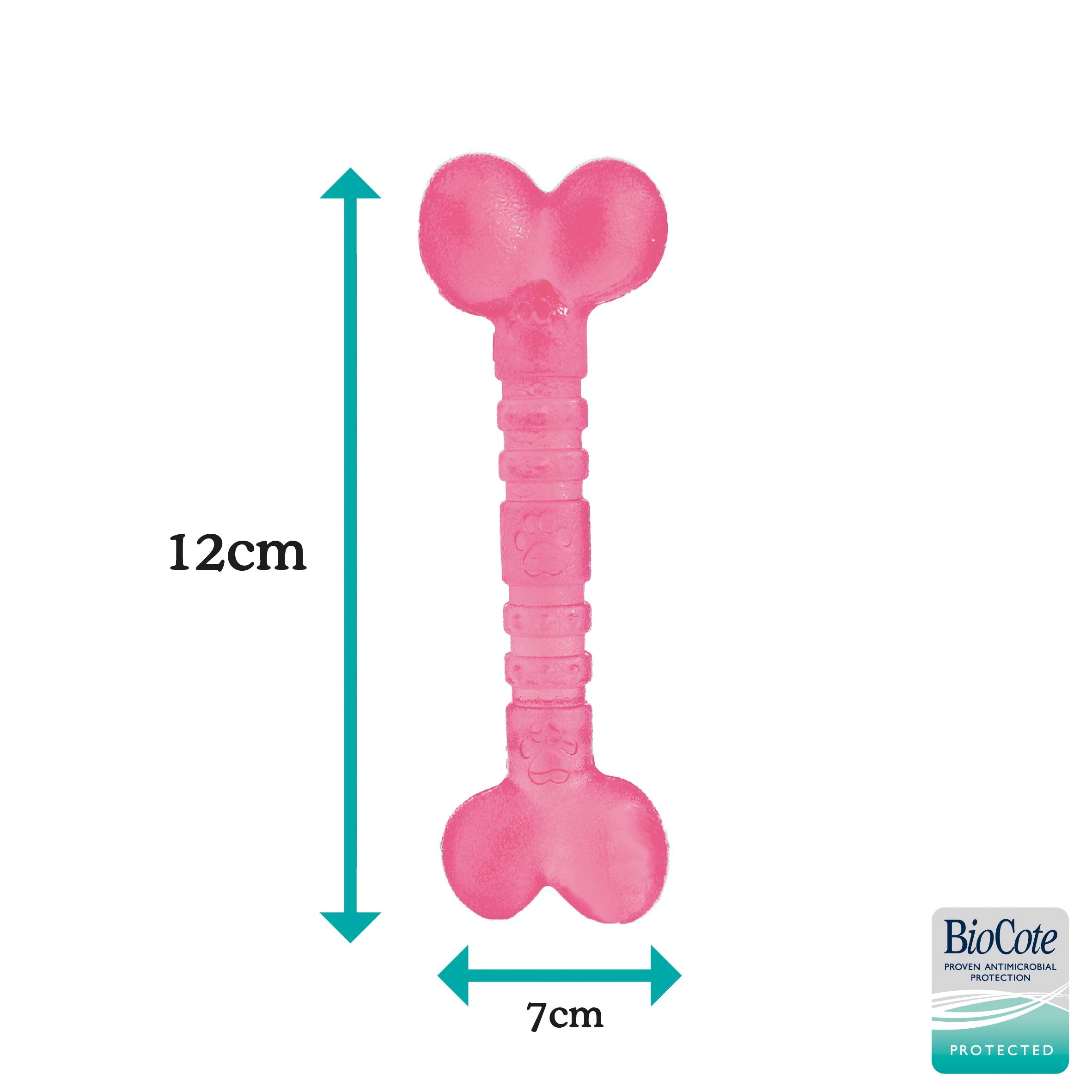 Rosewood BioSafe Puppy Bone - Antimicrobial Chew Toy for Teething Puppies | Pink | Mint Scented 3