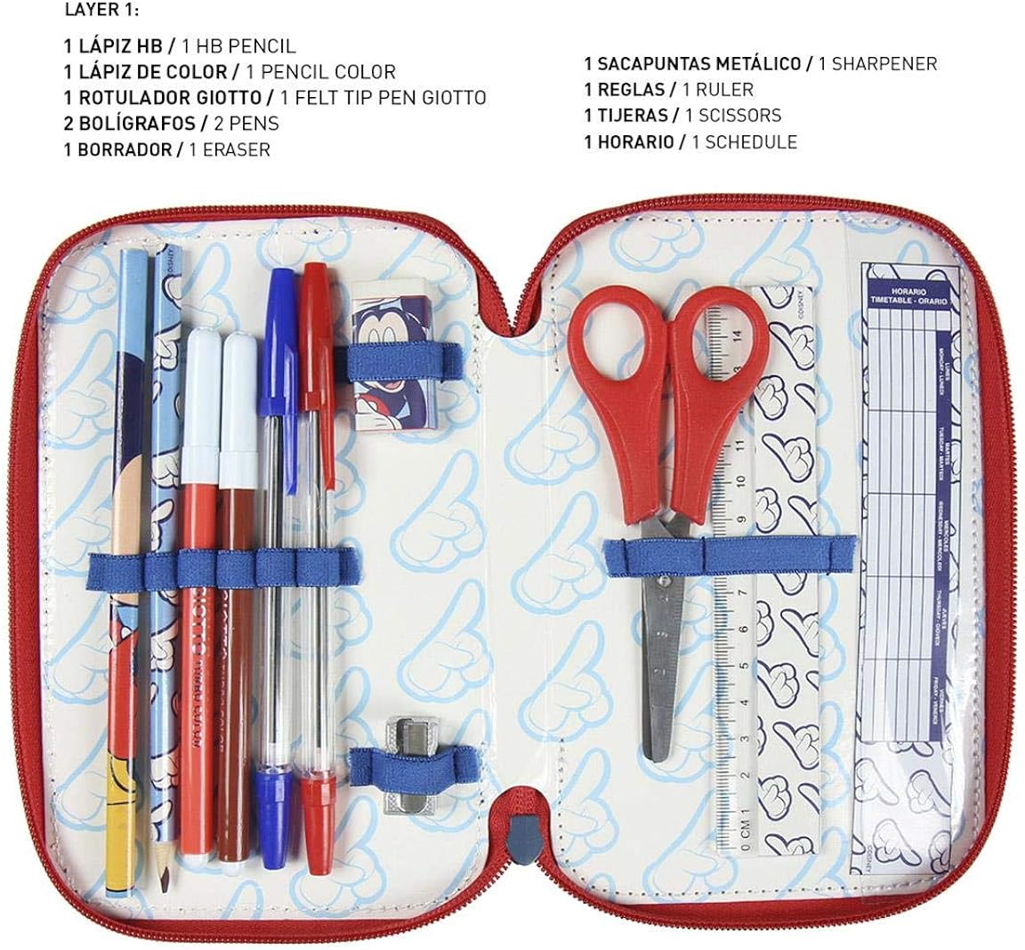 Cerdá Mickey Mouse Triple Compartment Pencil Case (CRD-2100003041) 4