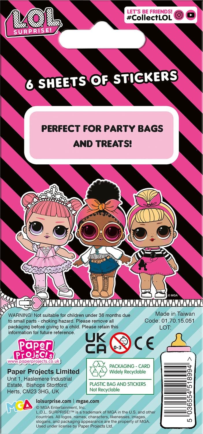 L.O.L. Present Surprise Stickers - Reusable Foil & Glossy Sheets for Kids