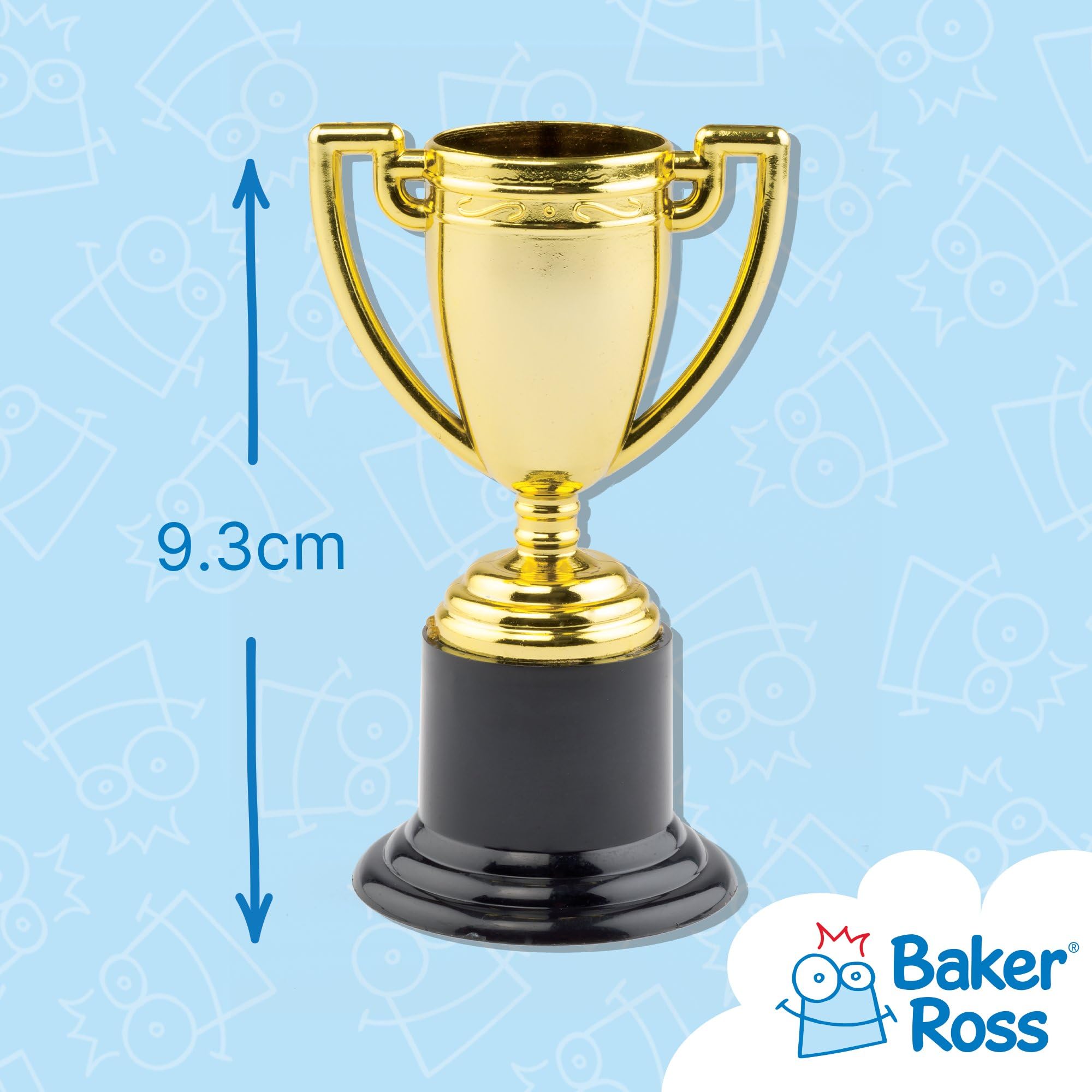 Baker Ross P670 Gold Trophies for Kids Rewards and Prizes | Pack of 6 | Plastic | Ages 3+ 3