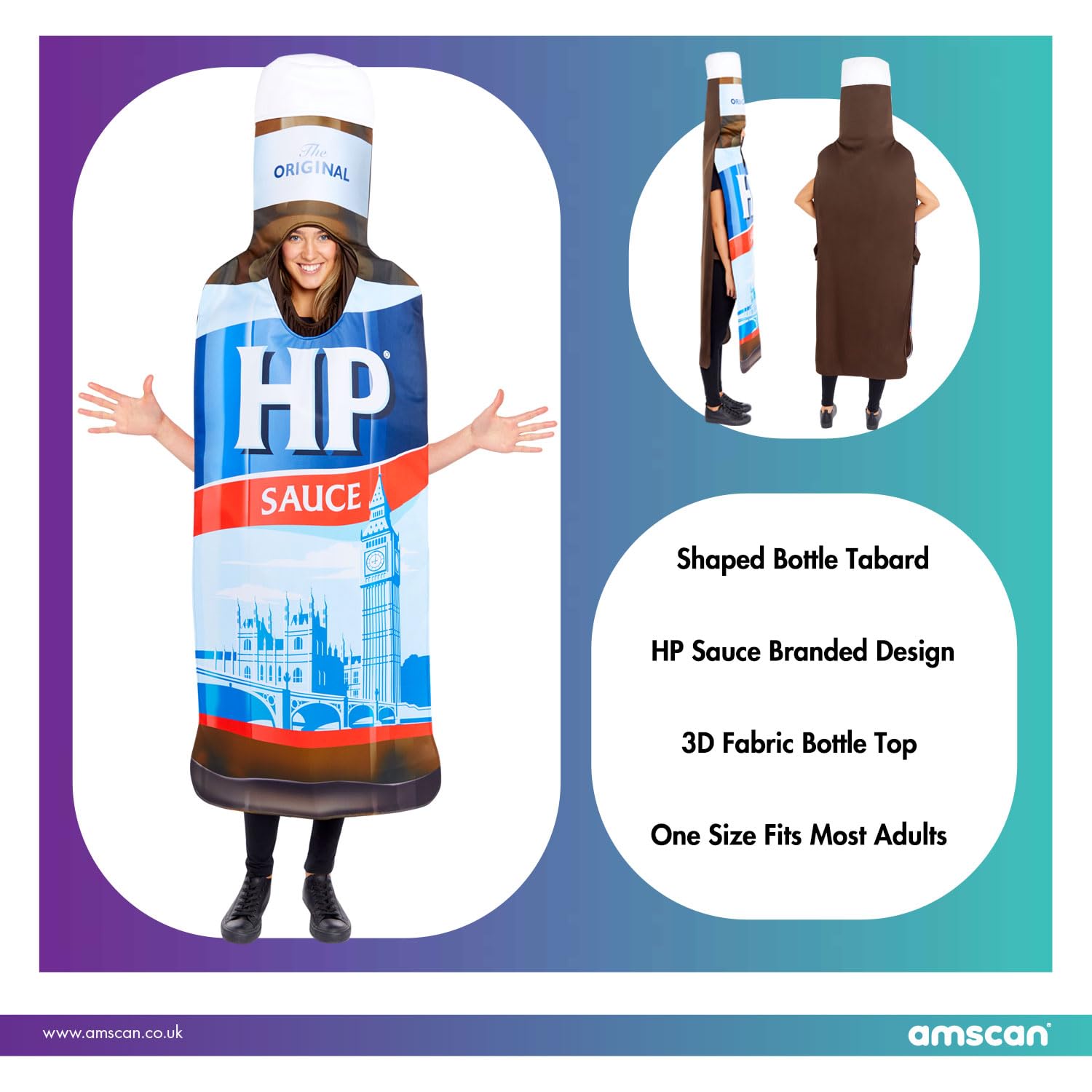 AMSCAN Heinz HP Sauce Bottle Tabard Costume - Adult Unisex 6