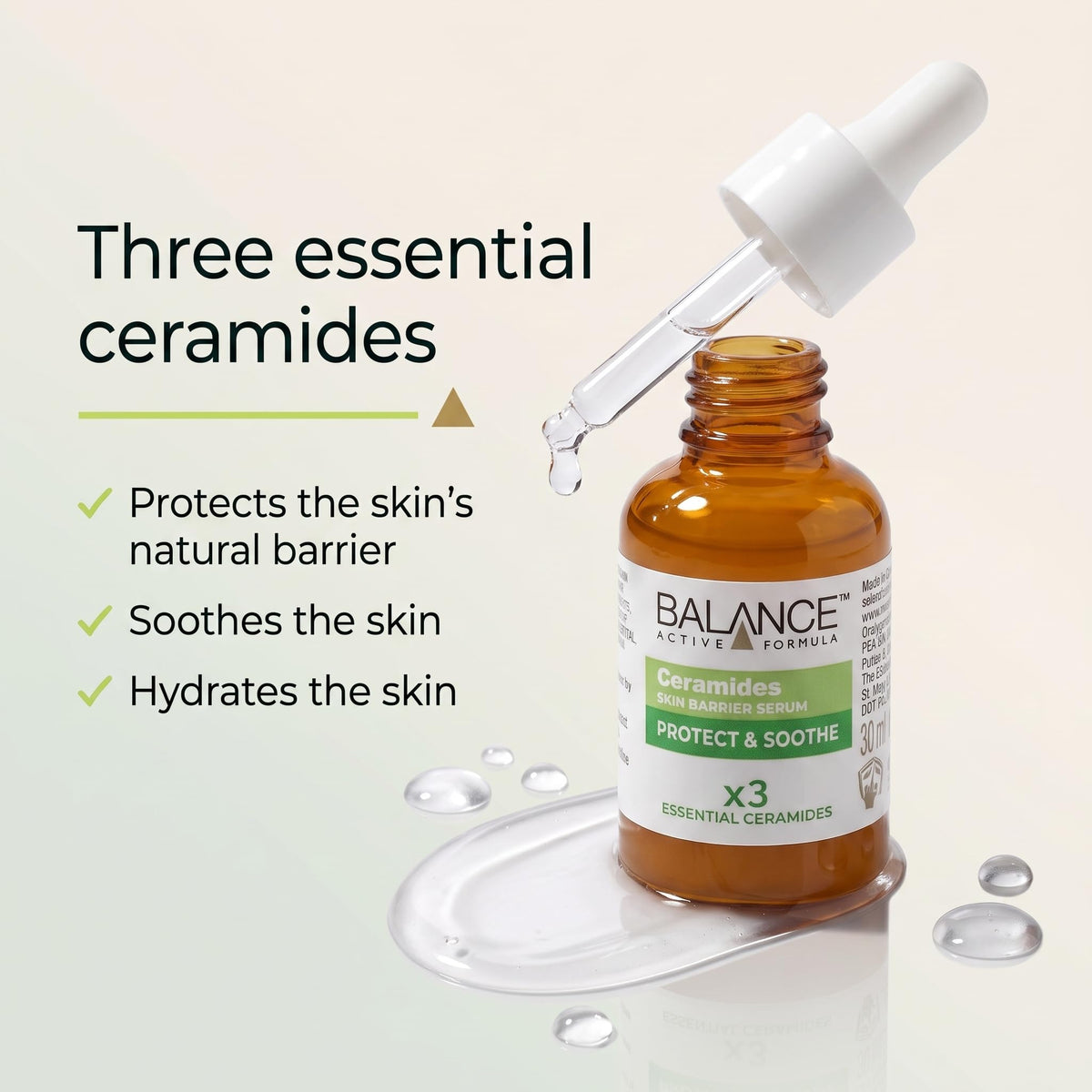 Balance Active Formula Ceramides Skin Barrier Serum - Triple Ceramide Complex + Hyaluronic Acid | 30ml