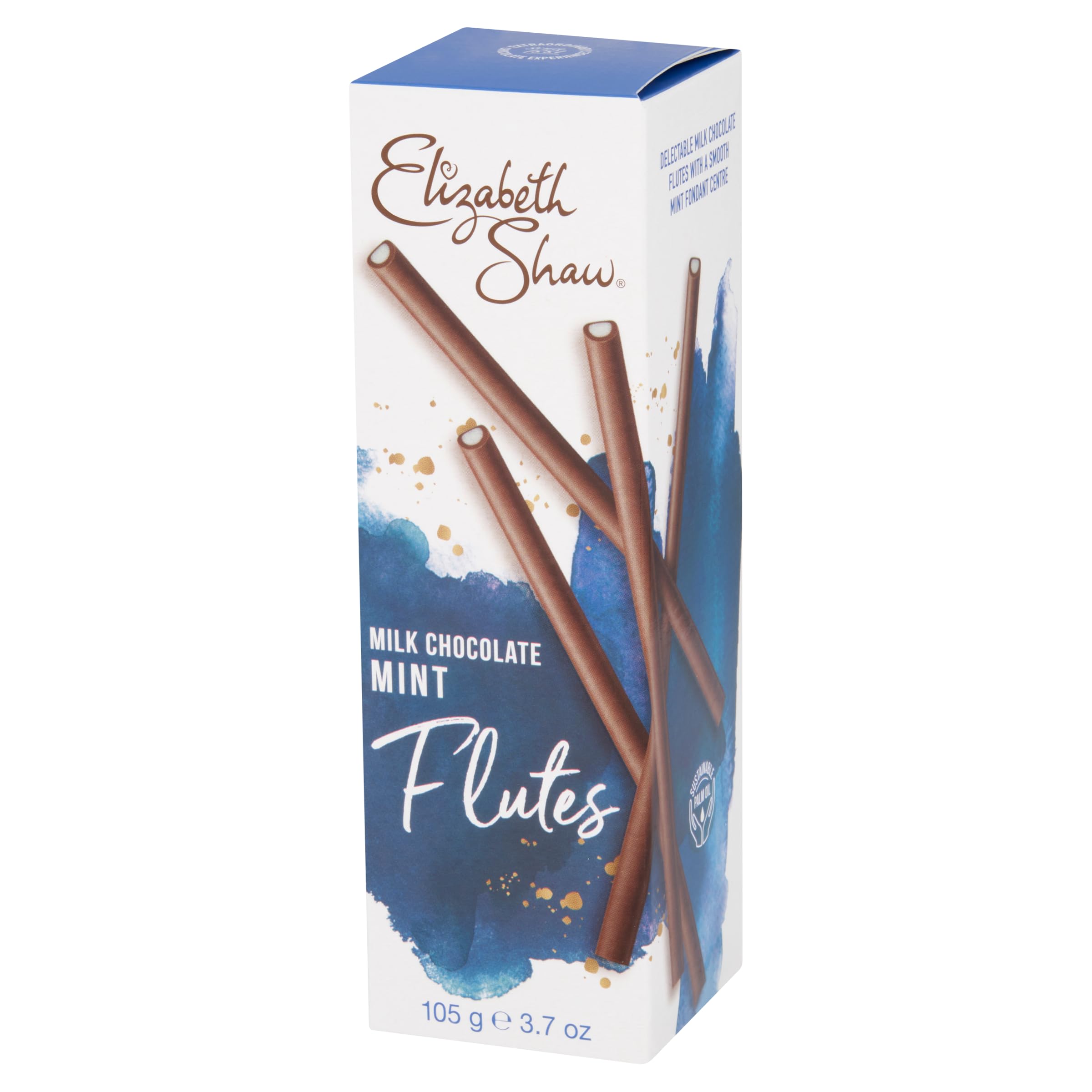 Elizabeth Shaw Milk Mint Chocolate Flutes 105g – Smooth Milk Chocolate with Mint Fondant Centre 1