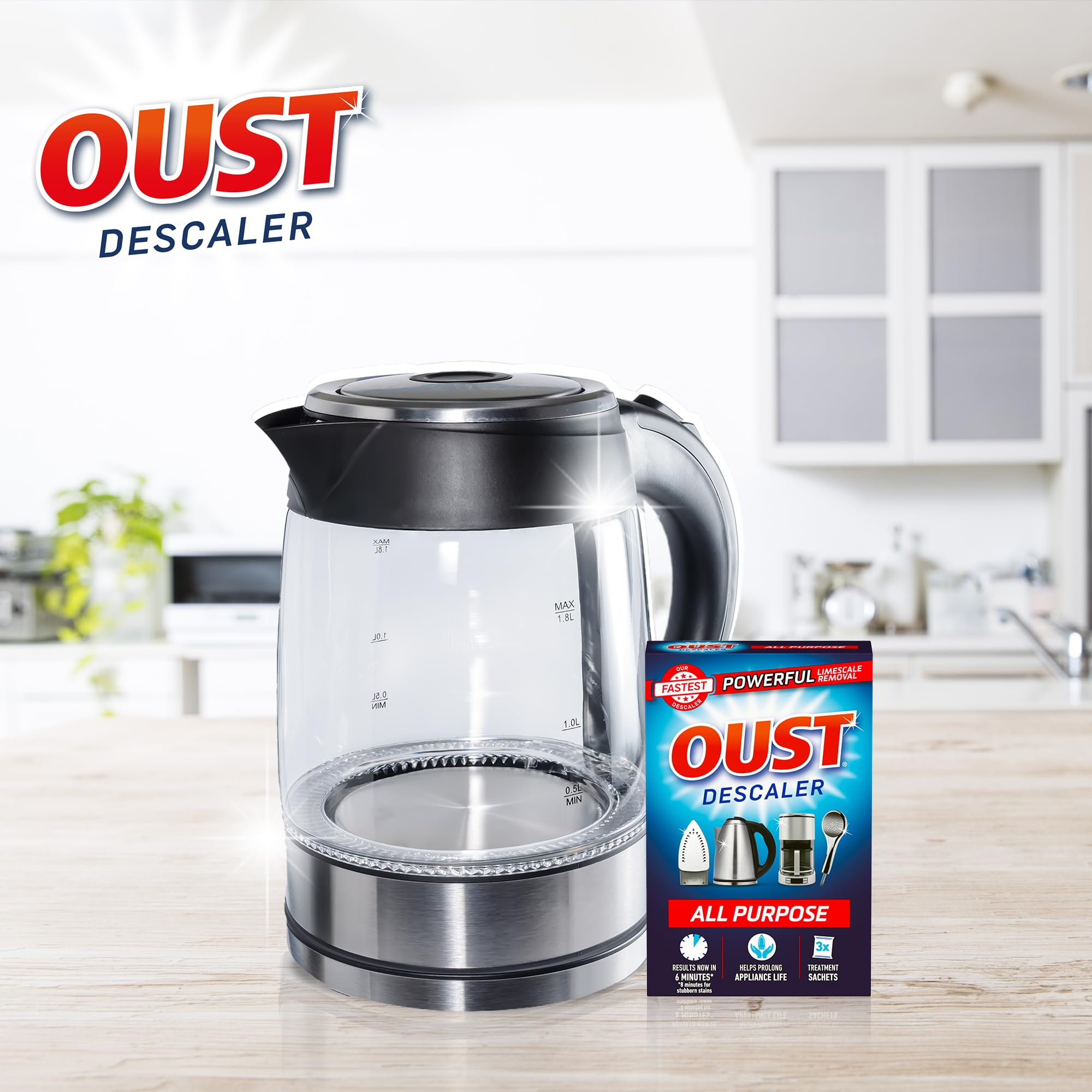 Oust Powerful All Purpose Descaler - Removes Up to 100% Limescale | 6 Pack (18 Sachets Total) 2