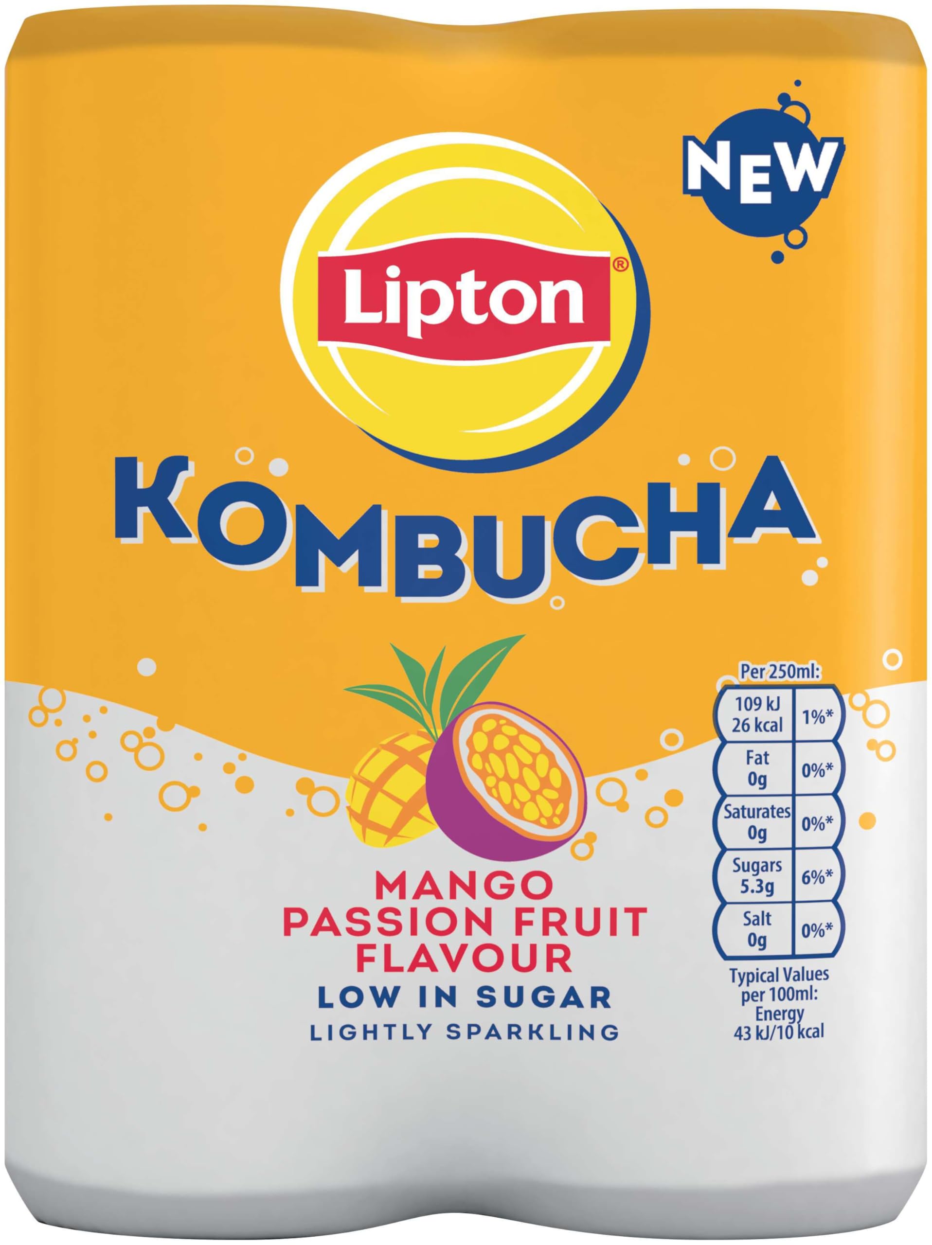 Lipton Kombucha Mango & Passion Fruit, 250ml (Pack of 4) 3
